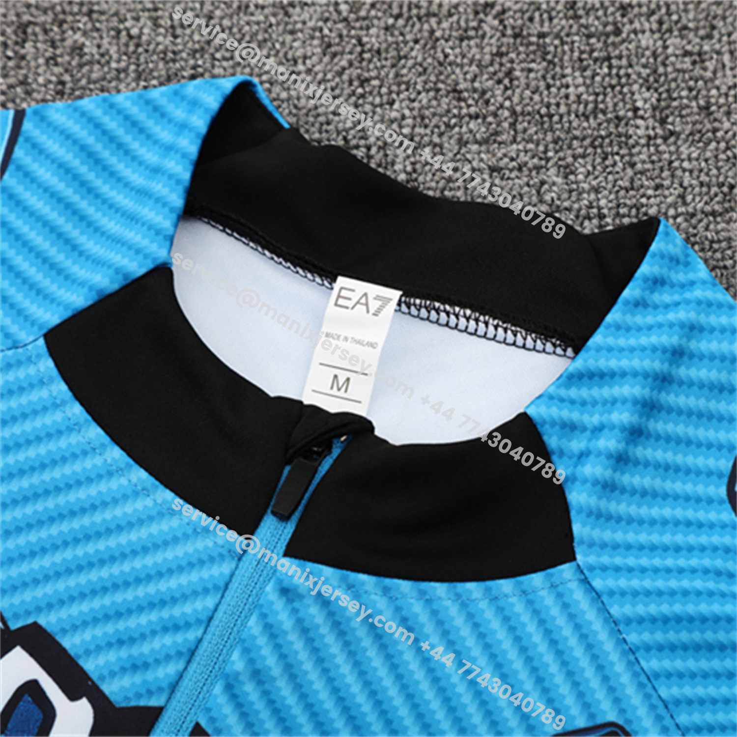 ManixJersey.com | Napoli 25-26 Long Sleeve Training Set - Blue Mecha Top & Black Pants -Customize Name, Number and Patch | Worldwide Shipping
