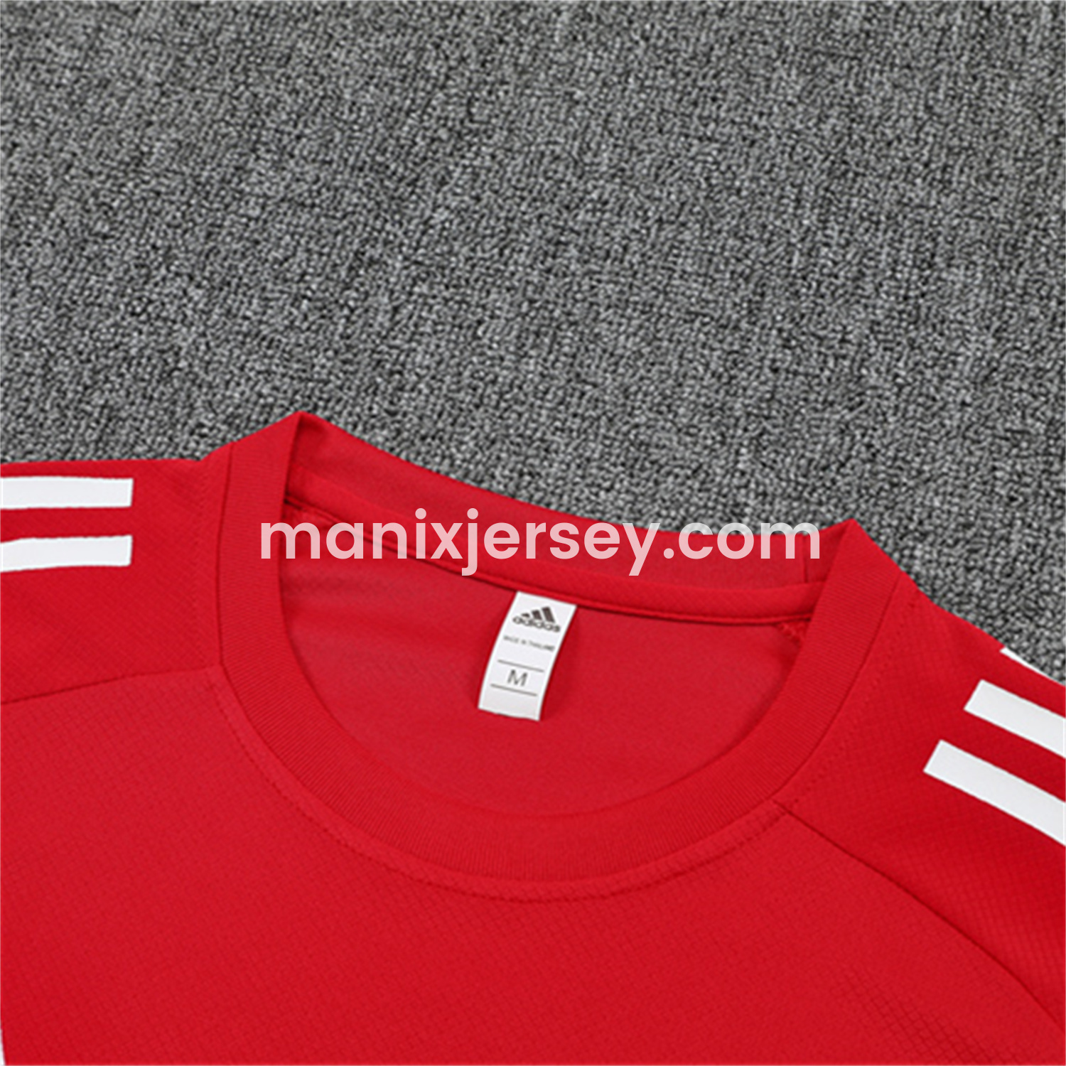 ManixJersey.com | Manchester United 25-26 Short-Sleeve Training Set - Red Top & Black Shorts -Customize Name, Number and Patch | Worldwide Shipping