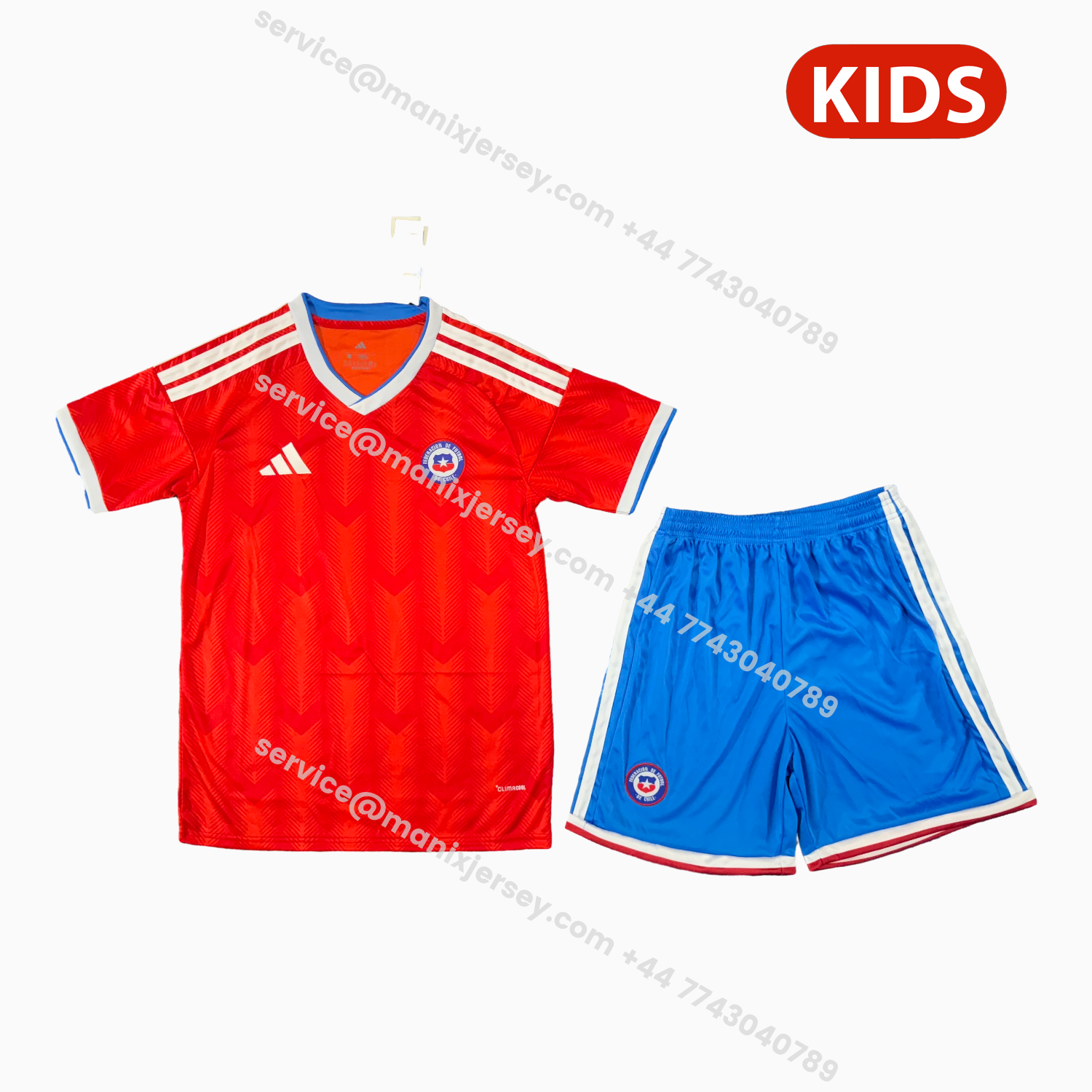 ManixJersey.com | Chile 2026 Home Red Kids Kit -Customize Name, Number and Patch | Worldwide Shipping
