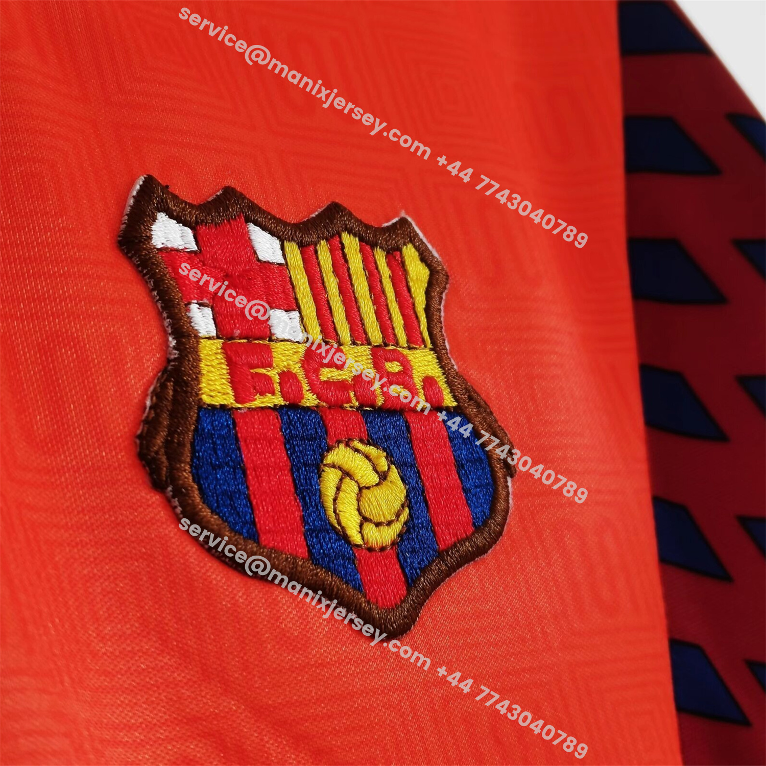 ManixJersey.com | Retro Barcelona 1991-92 Away Orange Jersey -Customize Name, Number and Patch | Worldwide Shipping