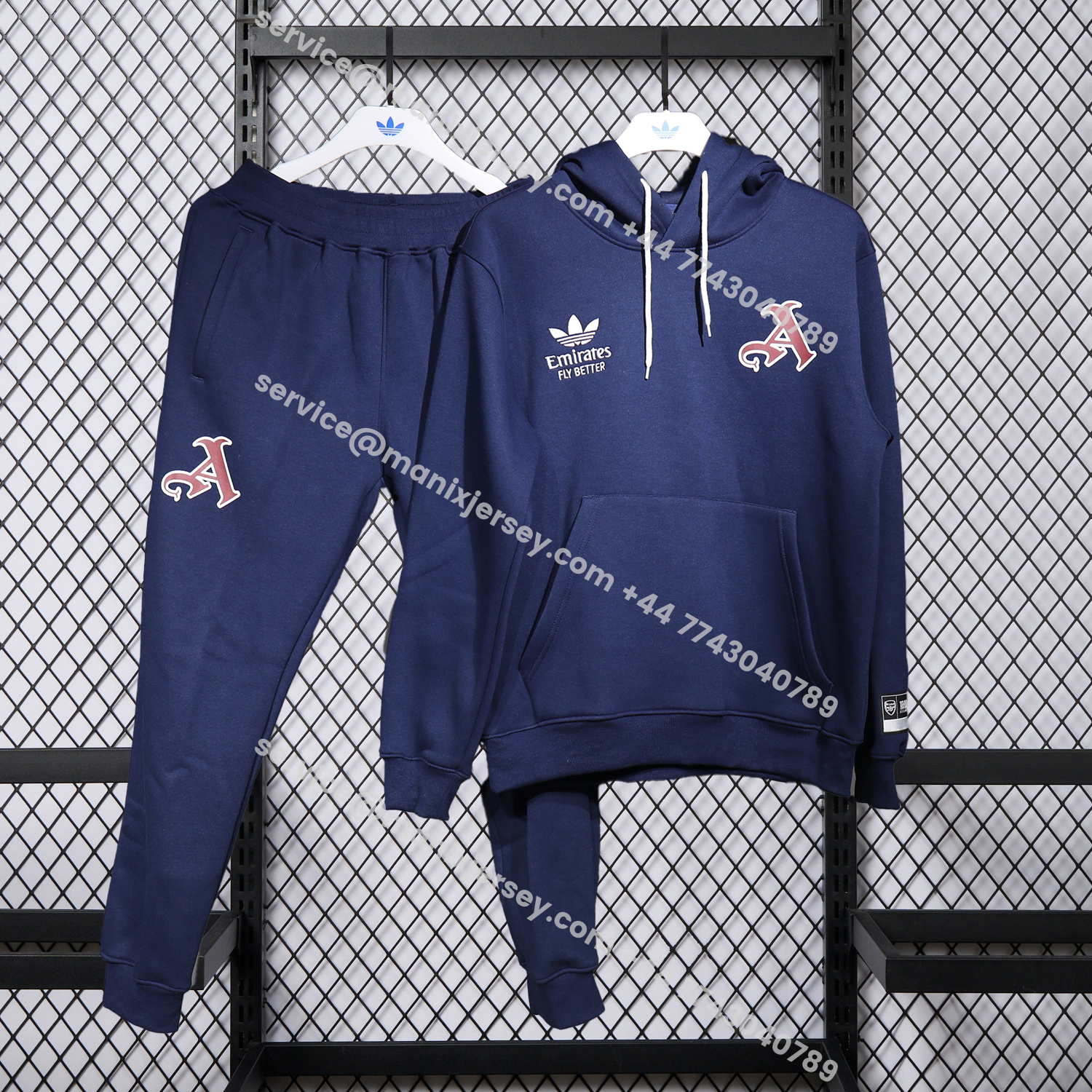 ManixJersey.com | Arsenal 25-26 Pure Color Training Set - Dark Blue Top and Dark Blue Pants -Customize Name, Number and Patch | Worldwide Shipping