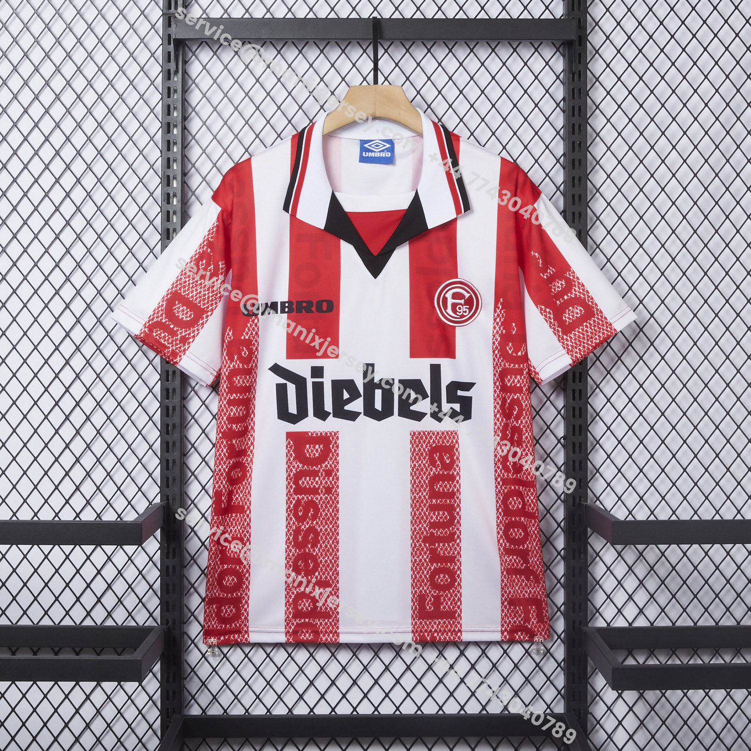 ManixJersey.com | Retro Fortuna Düsseldorf 1996-98 Home Jersey -Customize Name, Number and Patch | Worldwide Shipping