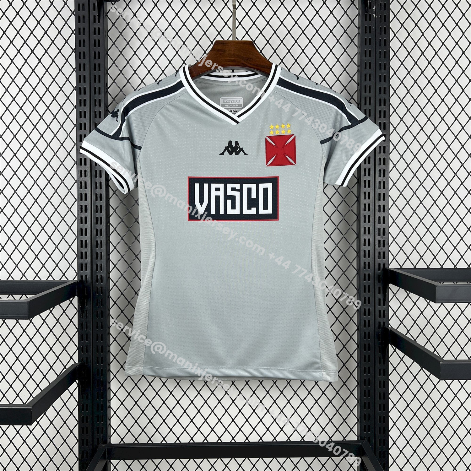 ManixJersey.com | Women's Vasco da Gama 25-26 Grey Pre-Match Jersey -Customize Name, Number and Patch | Worldwide Shipping
