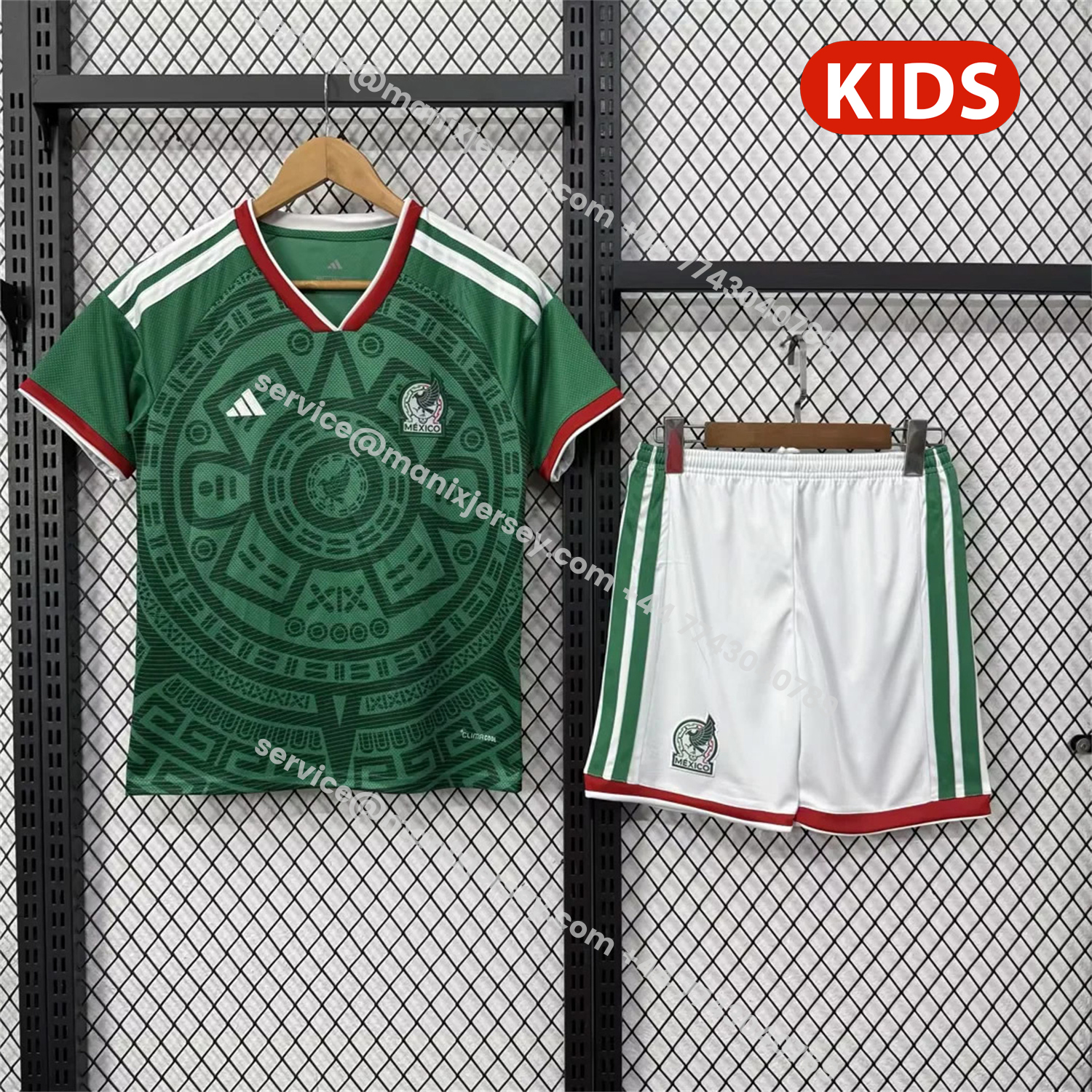ManixJersey.com | Mexico 25-26 Home (Informal-release Version) Kids Kit -Customize Name, Number and Patch | Worldwide Shipping