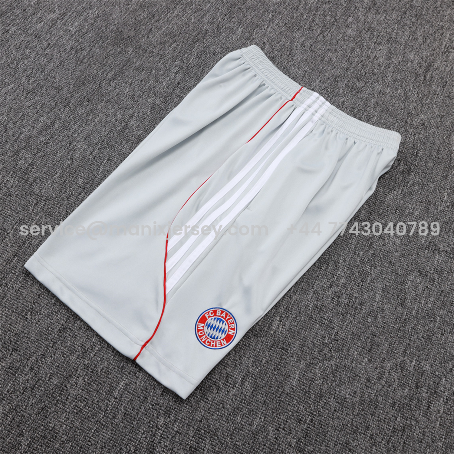 ManixJersey.com | Bayern Munich 25-26 Short-Sleeve Training Set - Grey Throwback Top & Shorts -Customize Name, Number and Patch | Worldwide Shipping