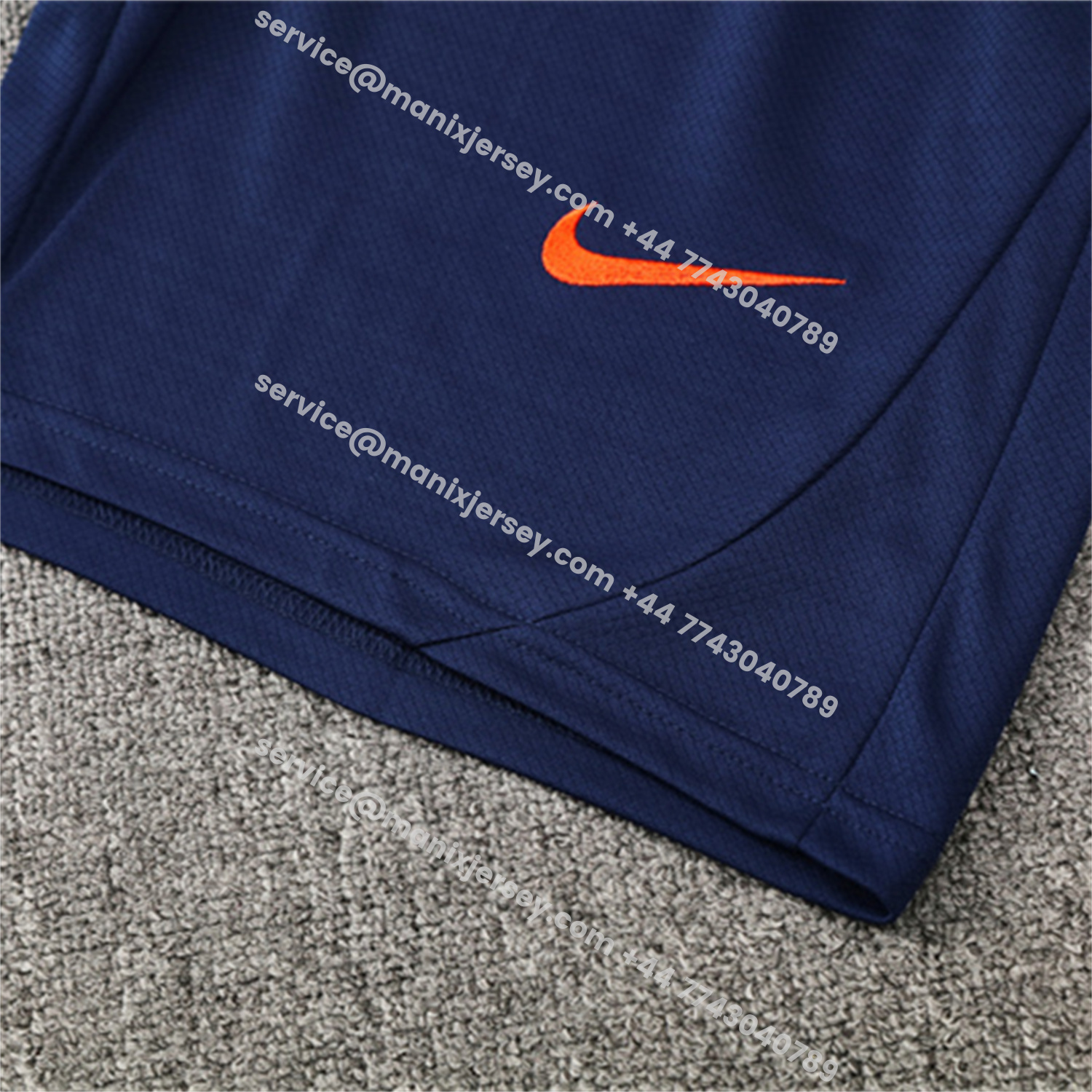 ManixJersey.com | Barcelona 25-26 Kids Short-Sleeve Training Set - Royal Blue Top Orange Sponsor & Royal Blue Shorts -Customize Name, Number and Patch | Worldwide Shipping