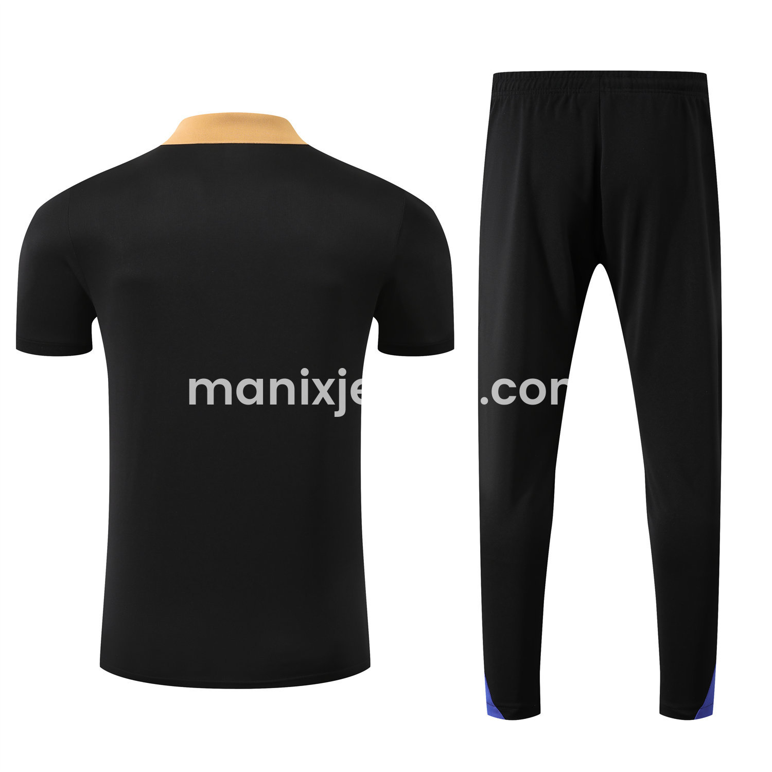 ManixJersey.com | Barcelona 25-26 POLO Short-Sleeve Training Set - Black Top and Pants -Customize Name, Number and Patch | Worldwide Shipping