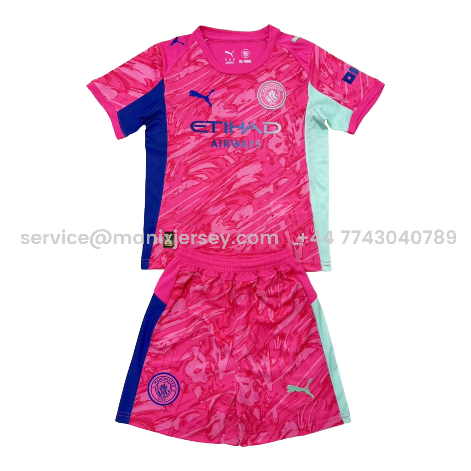 ManixJersey.com | Manchester City 25-26 Pink Red Goalkeeper Men's Adult Jersey Set - Fans Version -Customize Name, Number and Patch | Worldwide Shipping