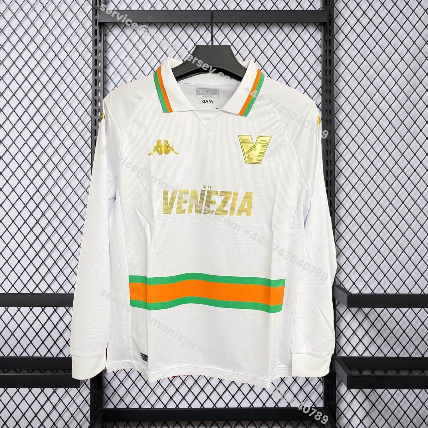 ManixJersey.com | Retro Venezia FC 23-24 Away Pre-Season Unsponsored White Long Sleeves Jersey - Fans Version -Customize Name, Number and Patch | Worldwide Shipping