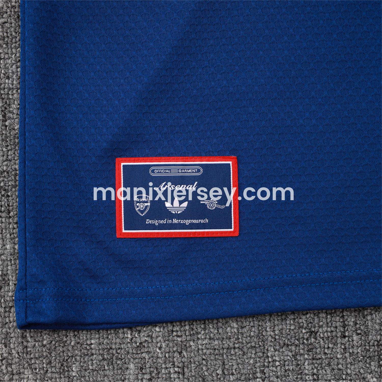 ManixJersey.com | Arsenal 25-26 Throwback Trefoil Short-Sleeve Training Set - Royal Blue Top and Shorts -Customize Name, Number and Patch | Worldwide Shipping