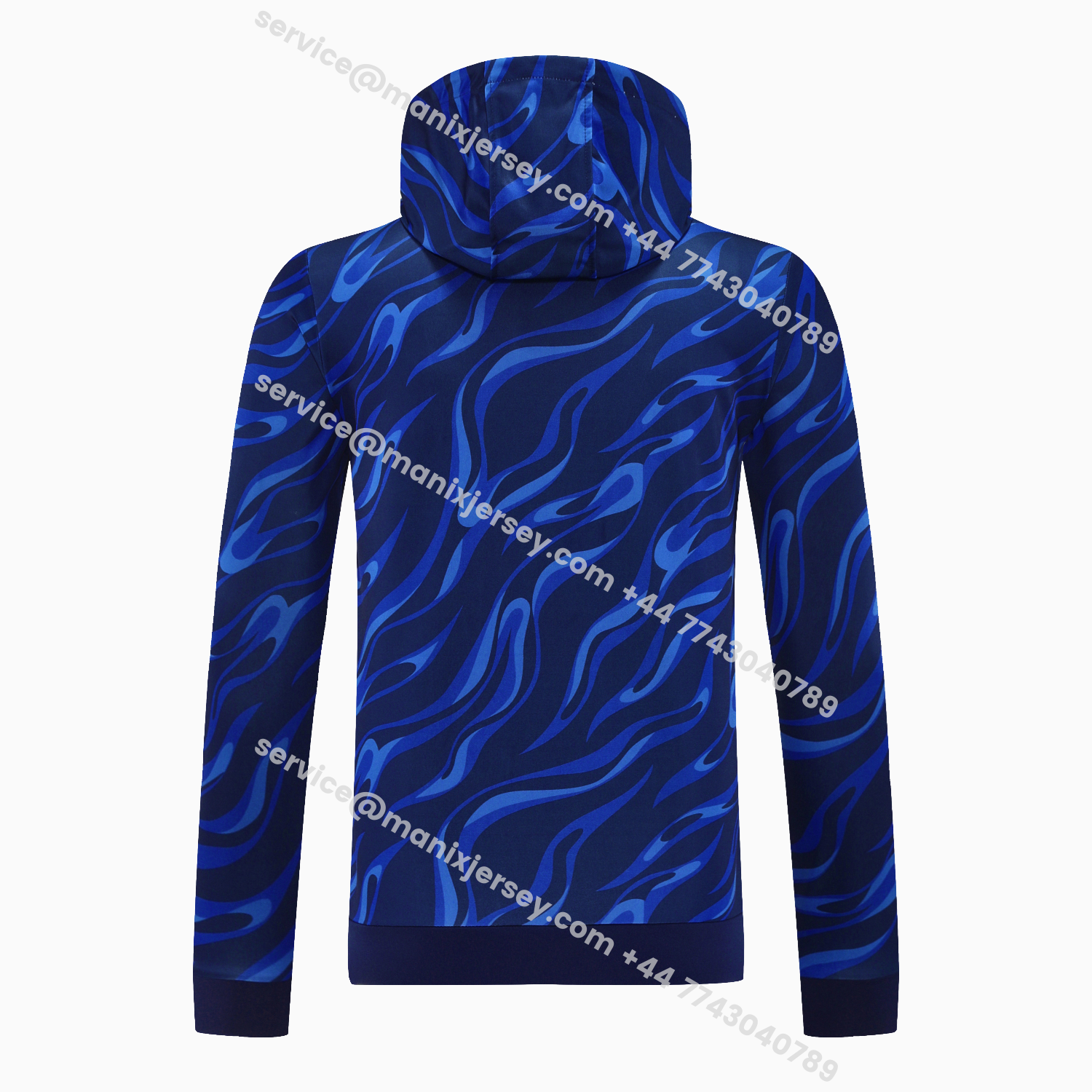 ManixJersey.com | Real Madrid 25-26 Training Hoodie Set - Blue Hoodie and Deep Blue Pants -Customize Name, Number and Patch | Worldwide Shipping
