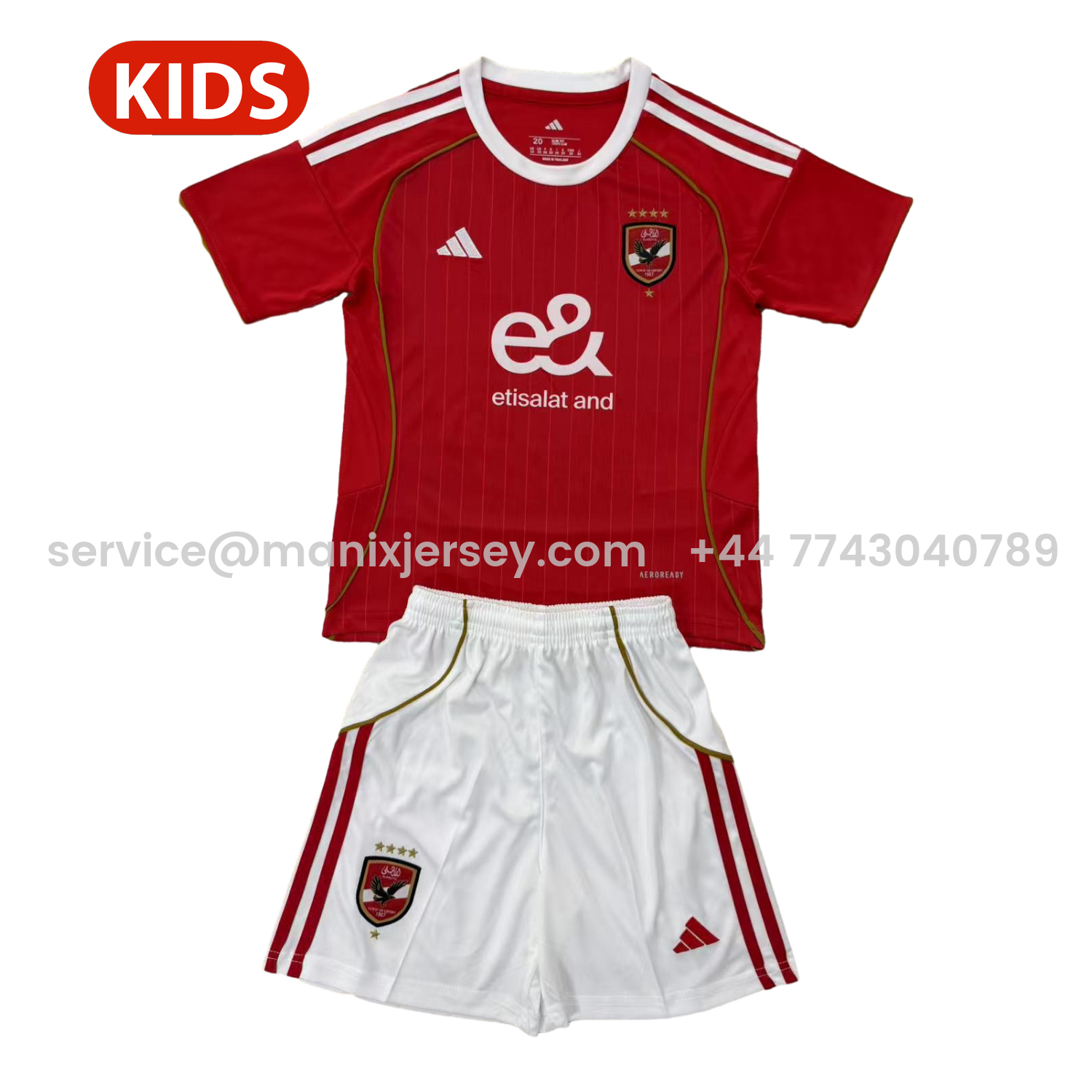 ManixJersey.com | Al Ahly SC 25-26 Home Kids Kit -Customize Name, Number and Patch | Worldwide Shipping