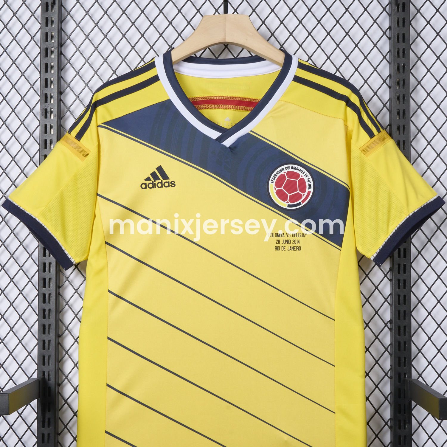 ManixJersey.com | Retro Colombia 2014 Home Jersey -Customize Name, Number and Patch | Worldwide Shipping
