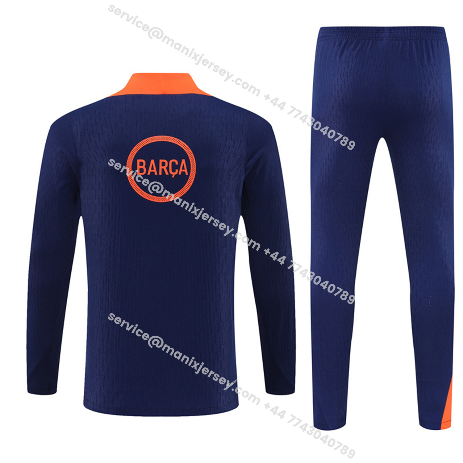 ManixJersey.com | Barcelona 25-26 Kids Long Sleeve Training Set - Red Blue Line Top & Blue Pants -Customize Name, Number and Patch | Worldwide Shipping