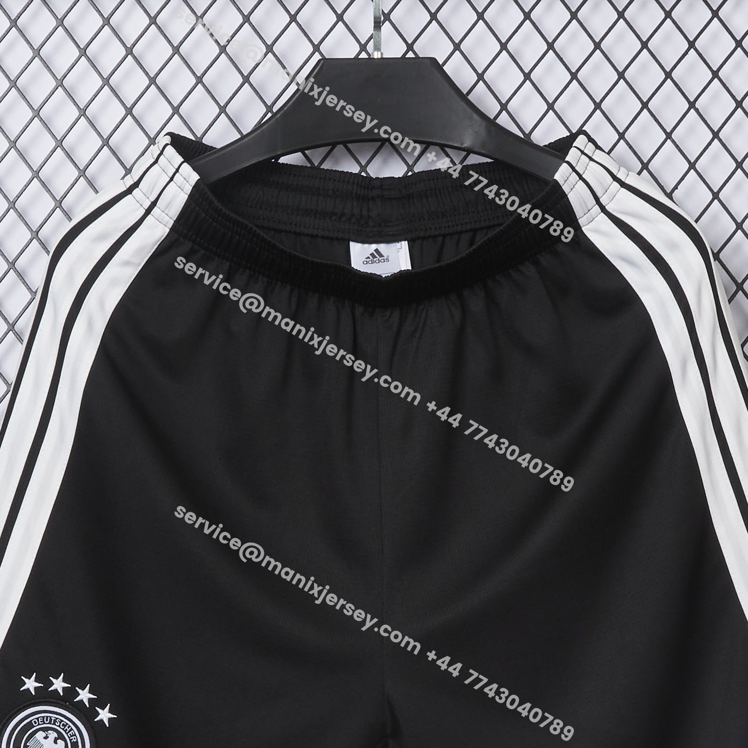 ManixJersey.com | Germany 2026 Home Black Shorts - Fans Version -Customize Name, Number and Patch | Worldwide Shipping