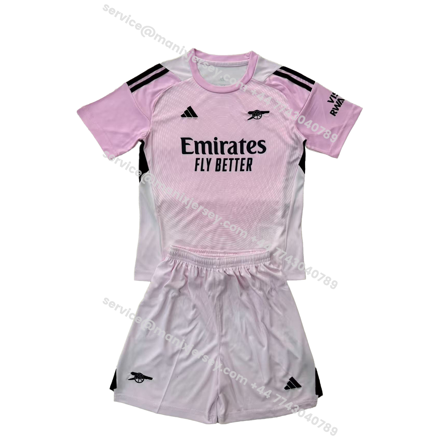ManixJersey.com | Arsenal 25-26 Light Pink Goalkeeper Kids Kit -Customize Name, Number and Patch | Worldwide Shipping