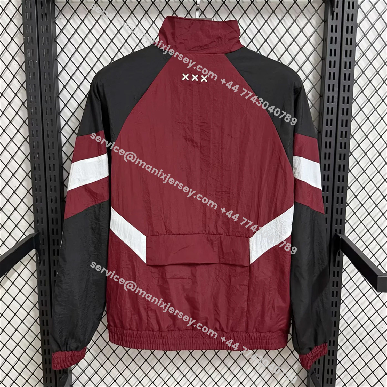 ManixJersey.com | Ajax 25-26 Training Windbreaker Jacket - Wine Red -Customize Name, Number and Patch | Worldwide Shipping