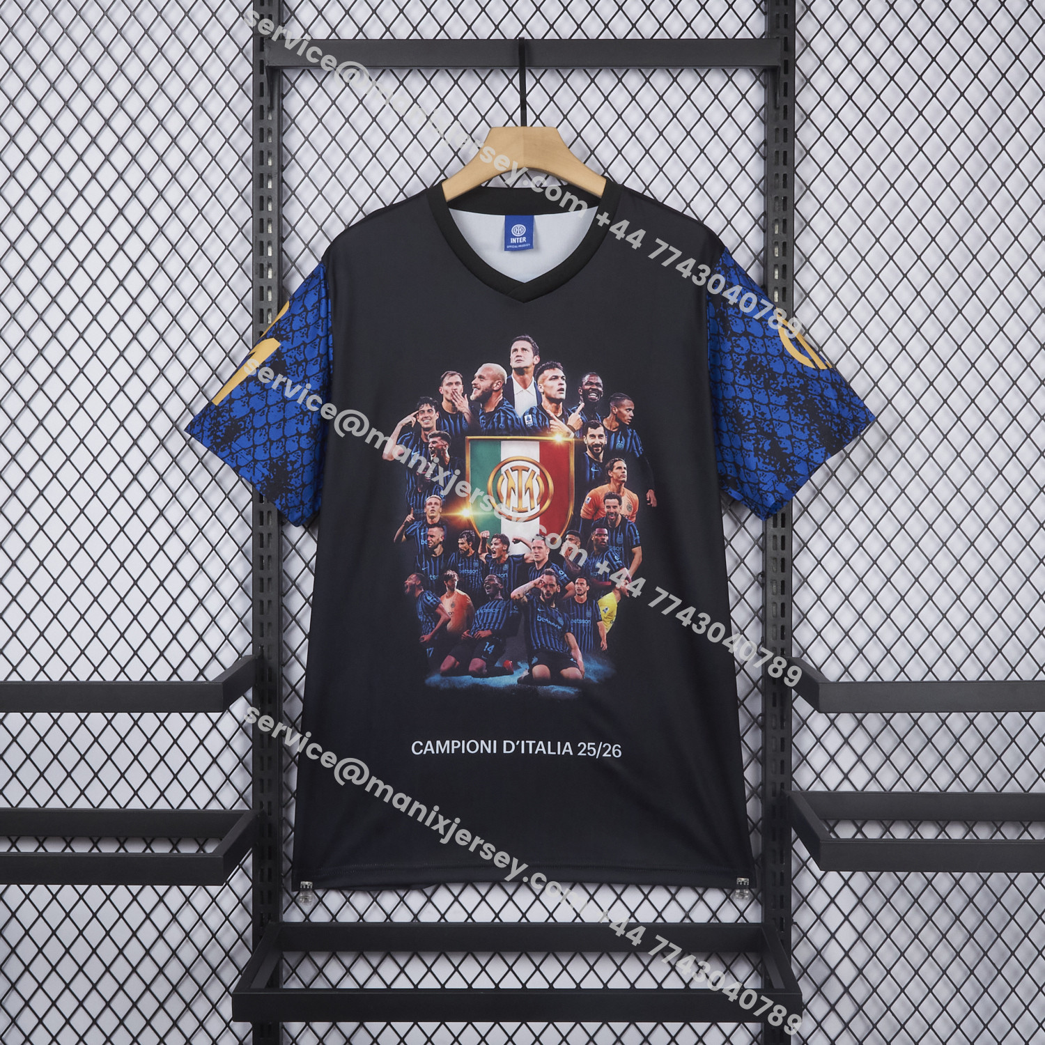 Inter Milan 2026 Serie A Champions Commemorative Black T-Shirt:football jersey mysite: unitedjerseyfootball 邓江浪:football