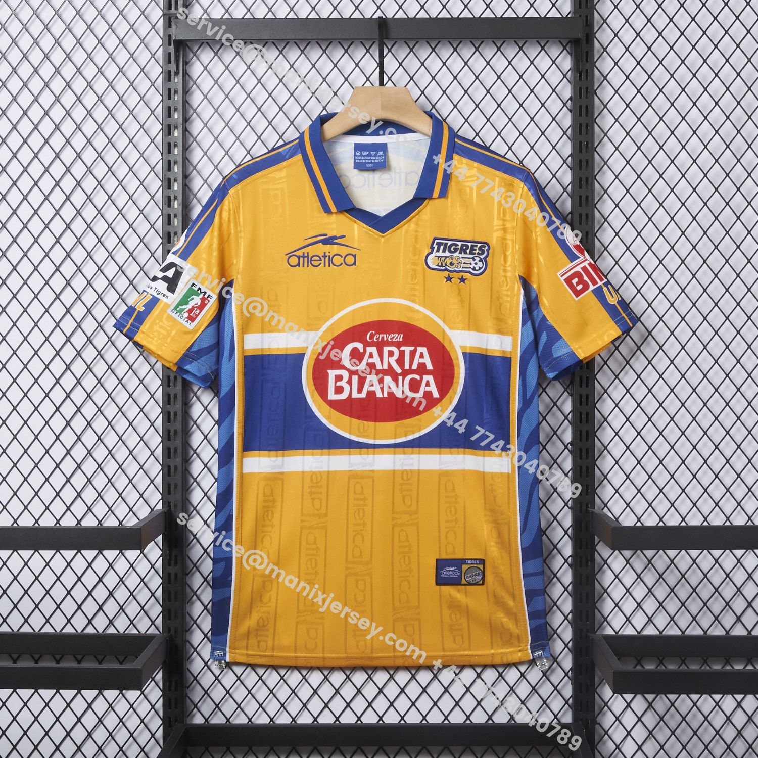 ManixJersey.com | Retro Tigres UANL 1999-00 Home Jersey -Customize Name, Number and Patch | Worldwide Shipping