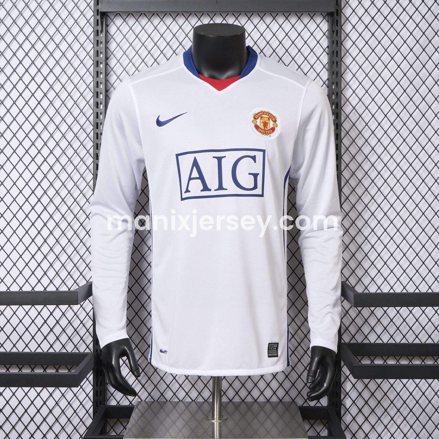 ManixJersey.com | Retro Manchester United 2008-09 Away Long Sleeve Jersey - Player Version -Customize Name, Number and Patch | Worldwide Shipping