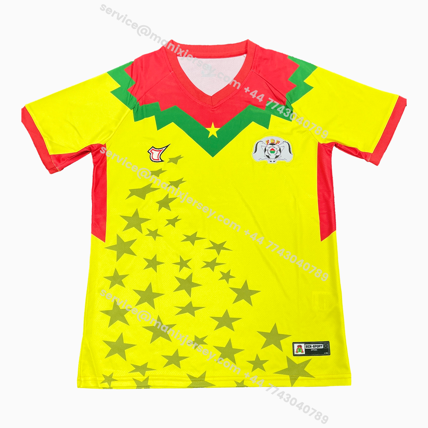 ManixJersey.com | Burkina Faso 2026 Third Stars Yellow Special Jersey - Fans Version -Customize Name, Number and Patch | Worldwide Shipping