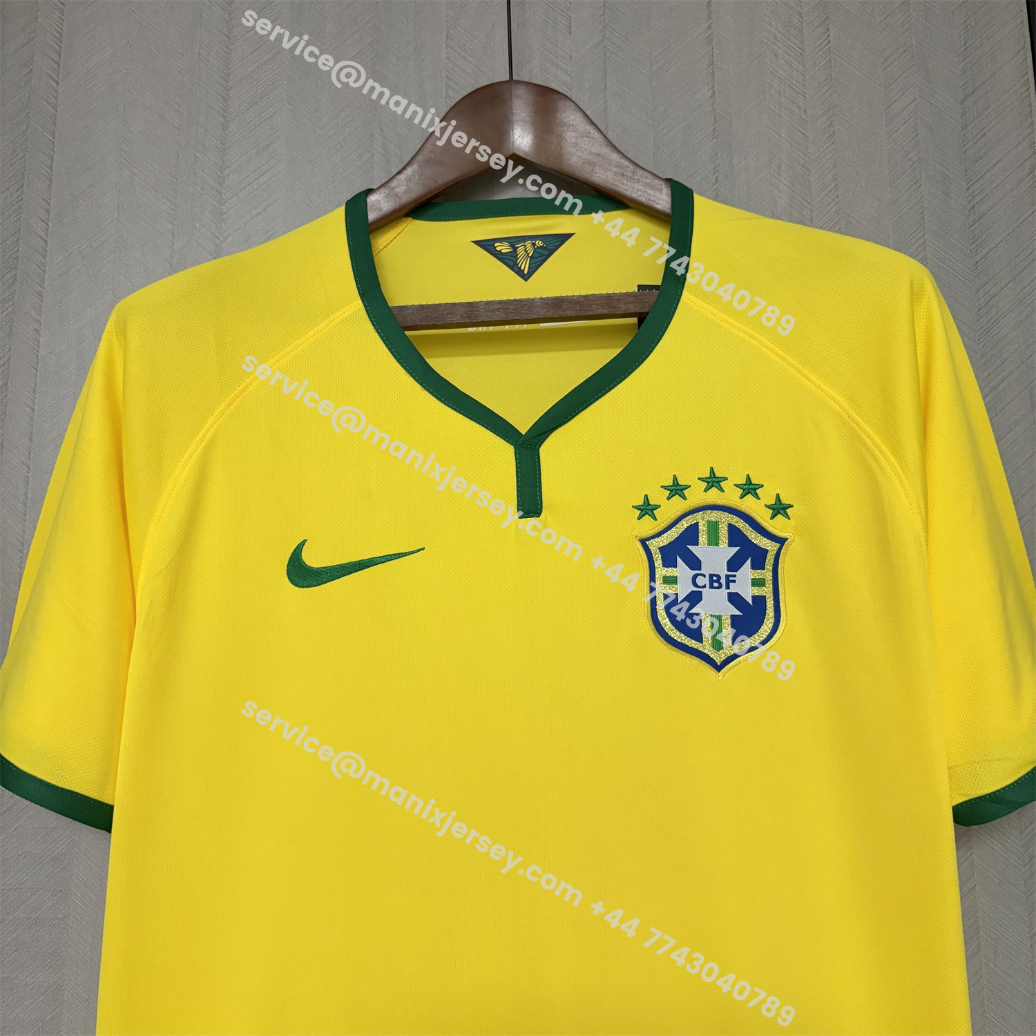 ManixJersey.com | Retro Brazil 2014 Home Jersey -Customize Name, Number and Patch | Worldwide Shipping
