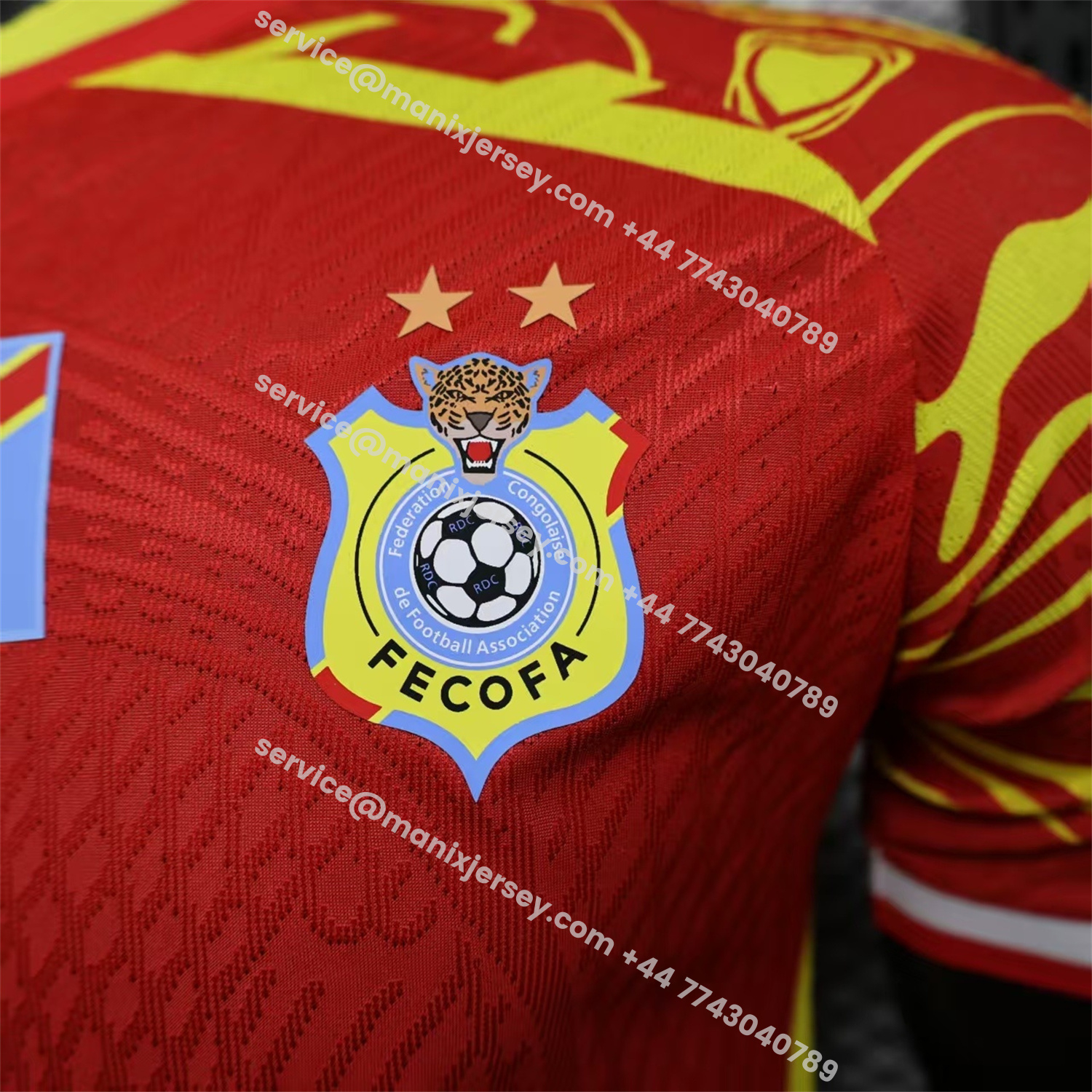 ManixJersey.com | Congo 2026 Third Red Jersey - Player Version -Customize Name, Number and Patch | Worldwide Shipping