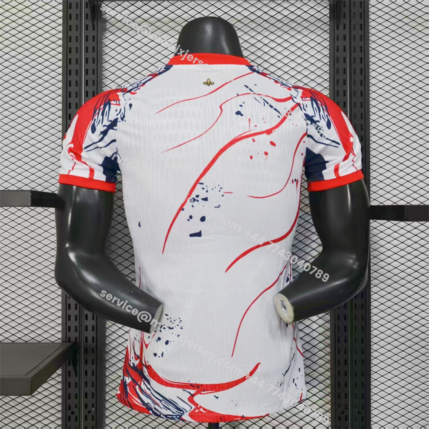 ManixJersey.com | Paris Saint-Germain PSG 25-26 Red And Blue Lines White Special Jersey - Player Version -Customize Name, Number and Patch | Worldwide Shipping