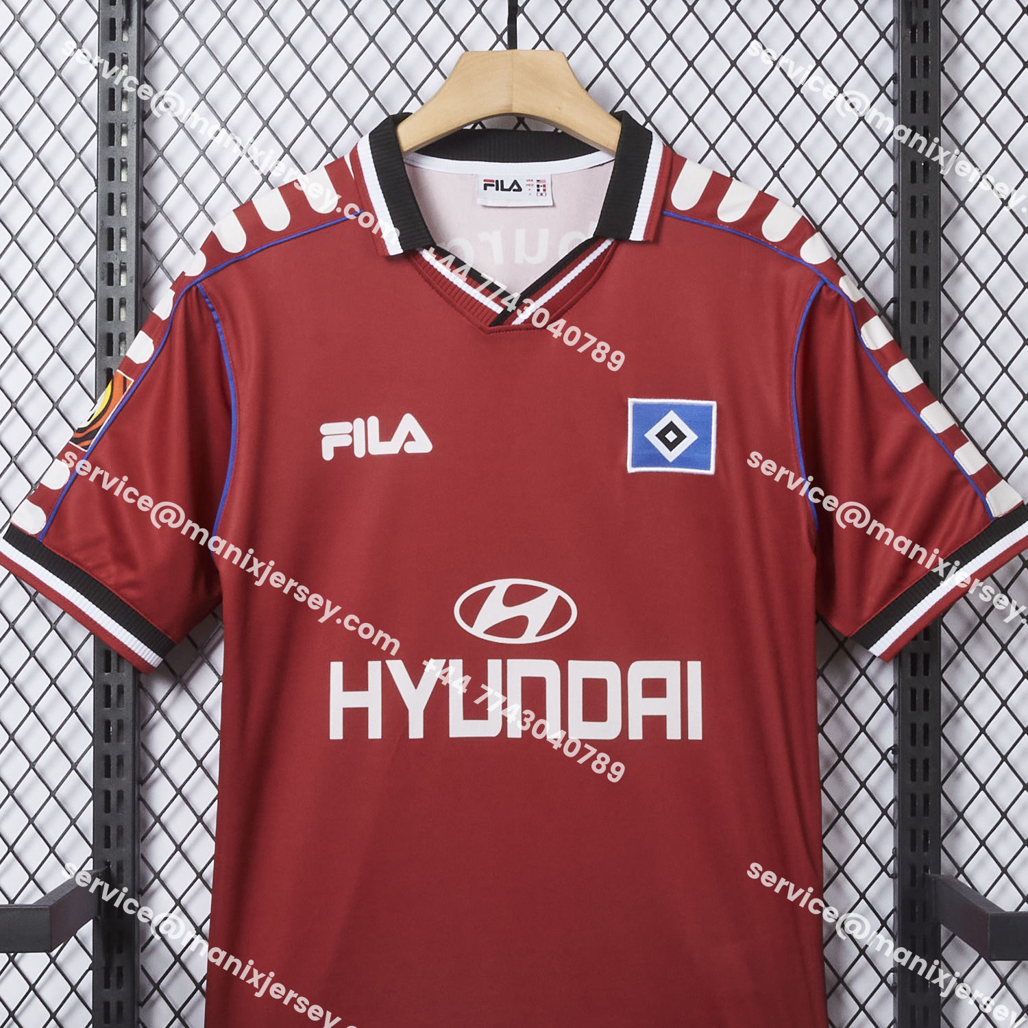 ManixJersey.com | Retro Hamburger SV 1999-00 Third Red Jersey -Customize Name, Number and Patch | Worldwide Shipping