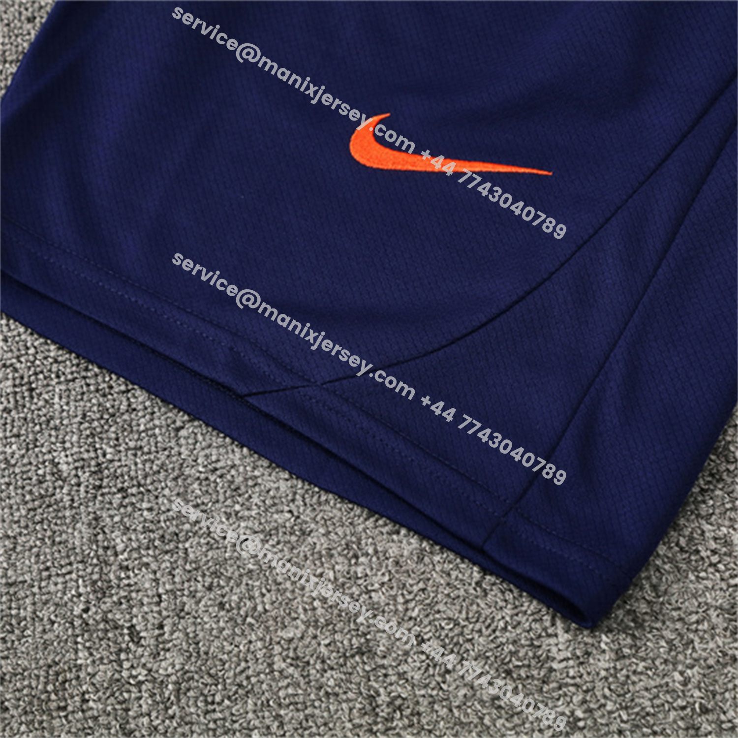 ManixJersey.com | Barcelona 25-26 Kids Short-Sleeve Training Set - Orange Top Royal Blue Sponsor & Royal Blue Shorts -Customize Name, Number and Patch | Worldwide Shipping