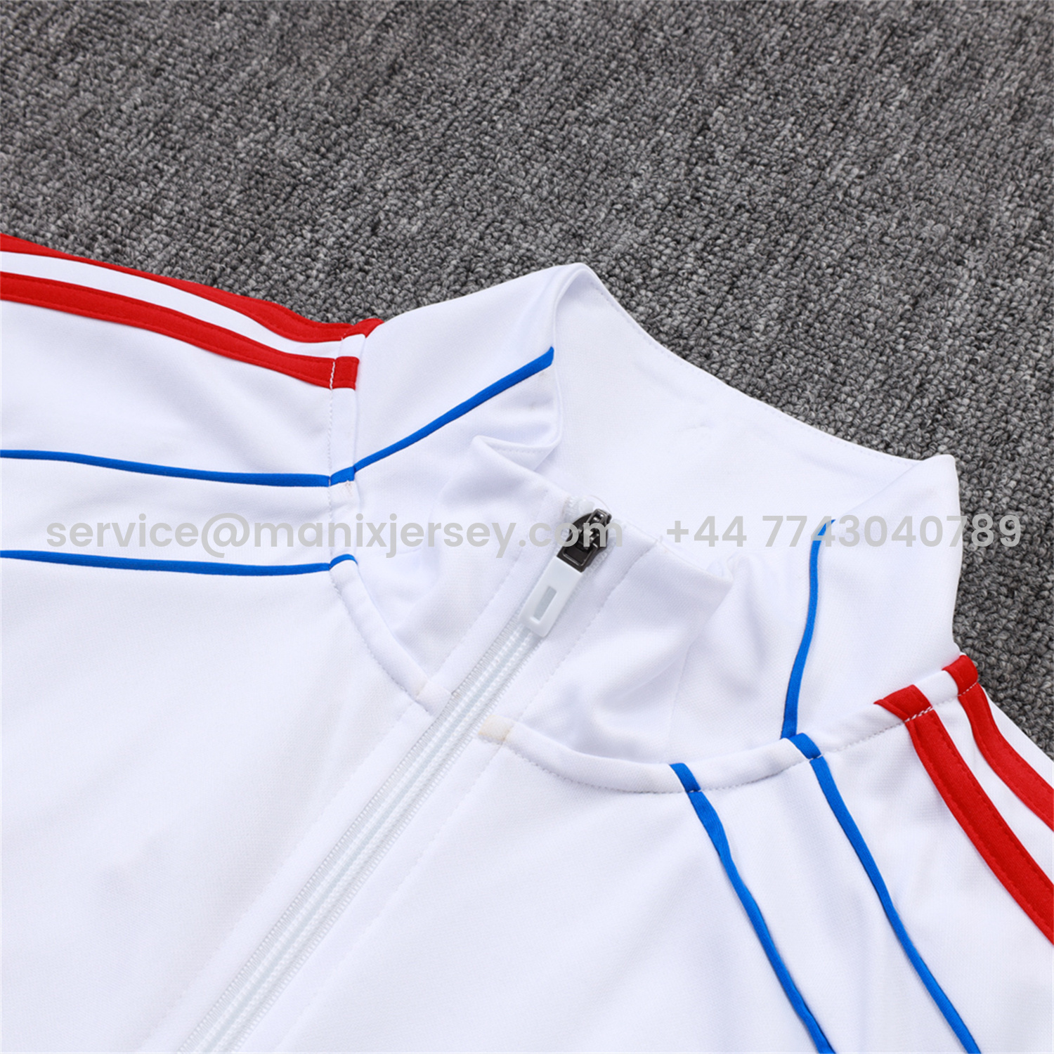 ManixJersey.com | Bayern Munich 25-26 Jacket Training Tracksuit - White Throwback Jackets & Grey Pants -Customize Name, Number and Patch | Worldwide Shipping