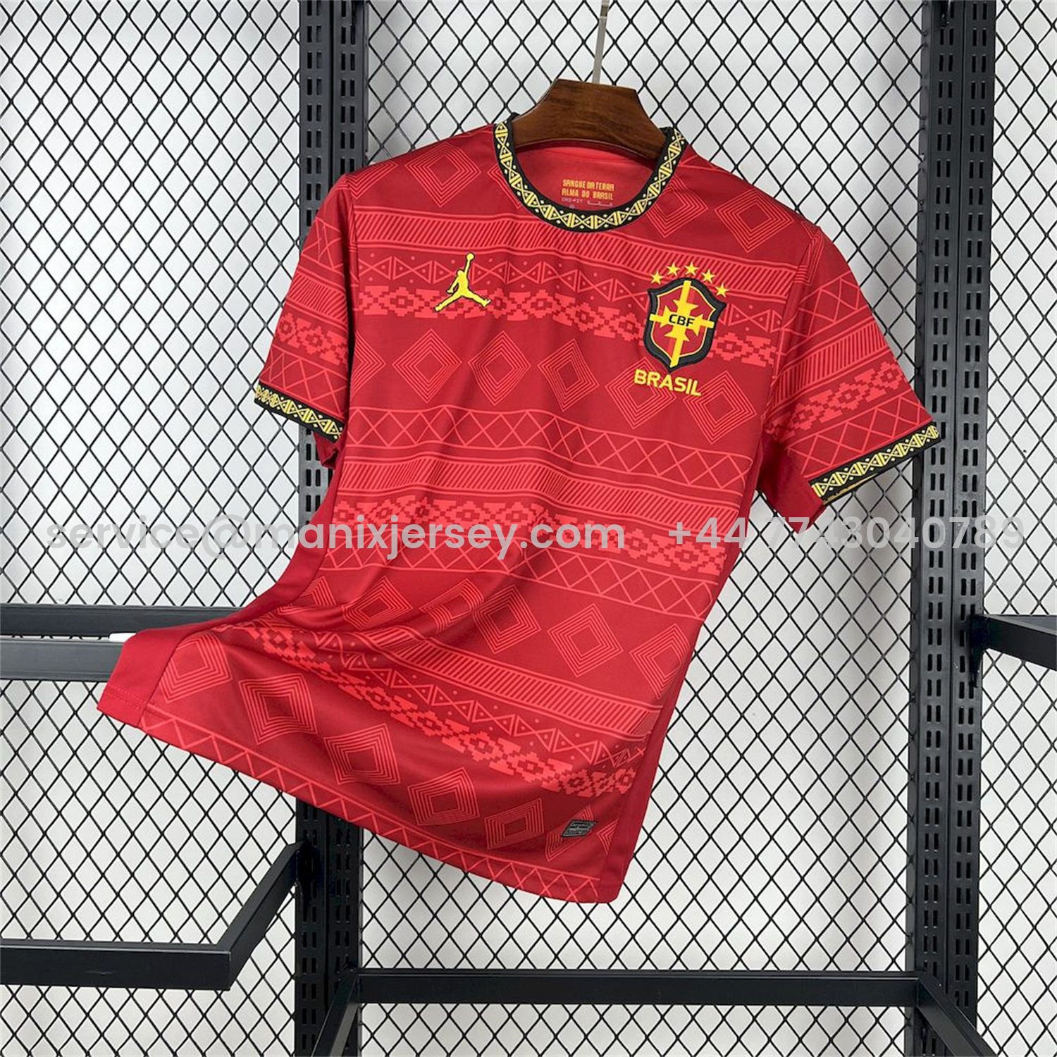 ManixJersey.com | Brazil 25-26 Jordan Red Special Edition Jersey - Fans Version -Customize Name, Number and Patch | Worldwide Shipping