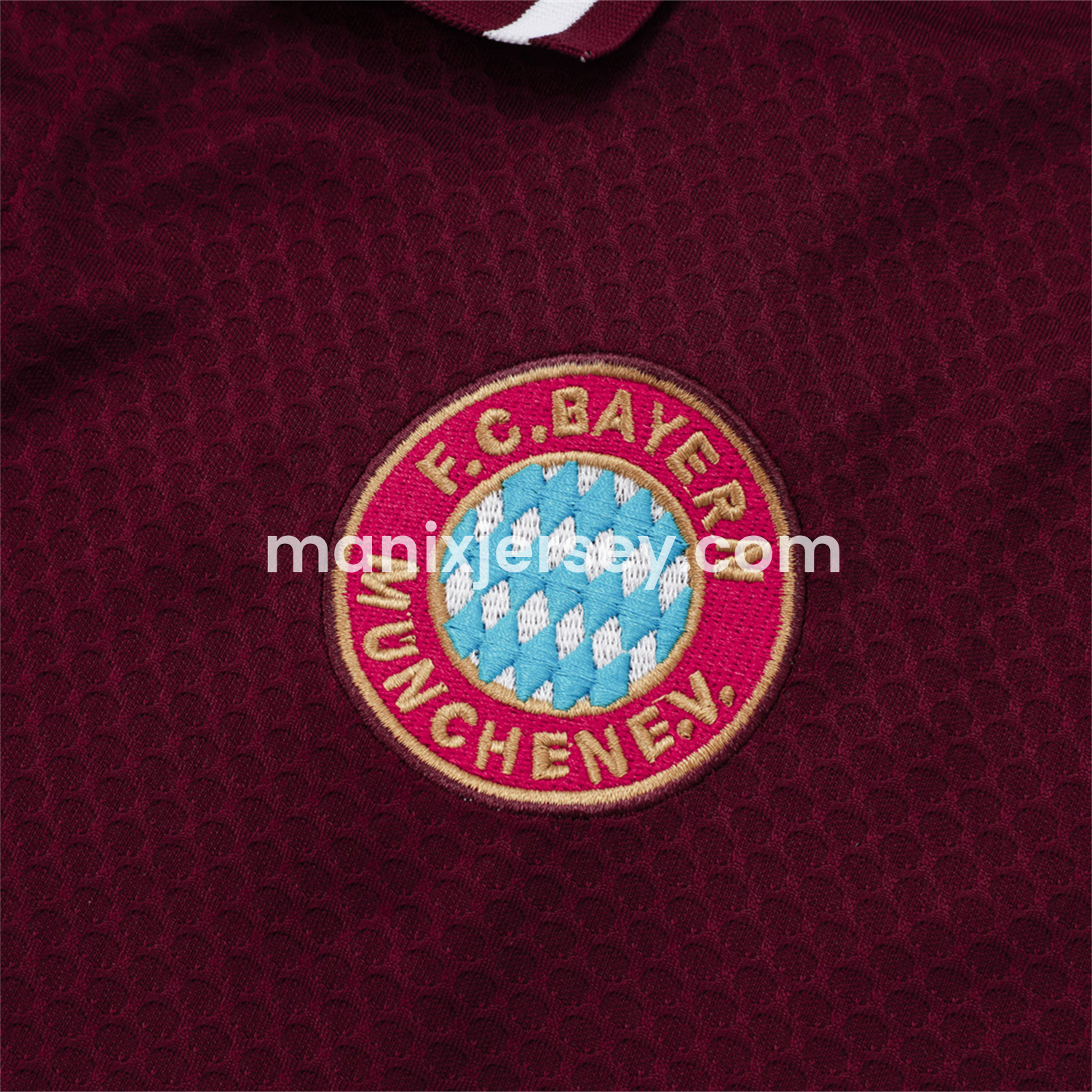 ManixJersey.com | Bayern Munich 25-26 POLO Short-Sleeve Training Set - Deep Red Top and Pants -Customize Name, Number and Patch | Worldwide Shipping
