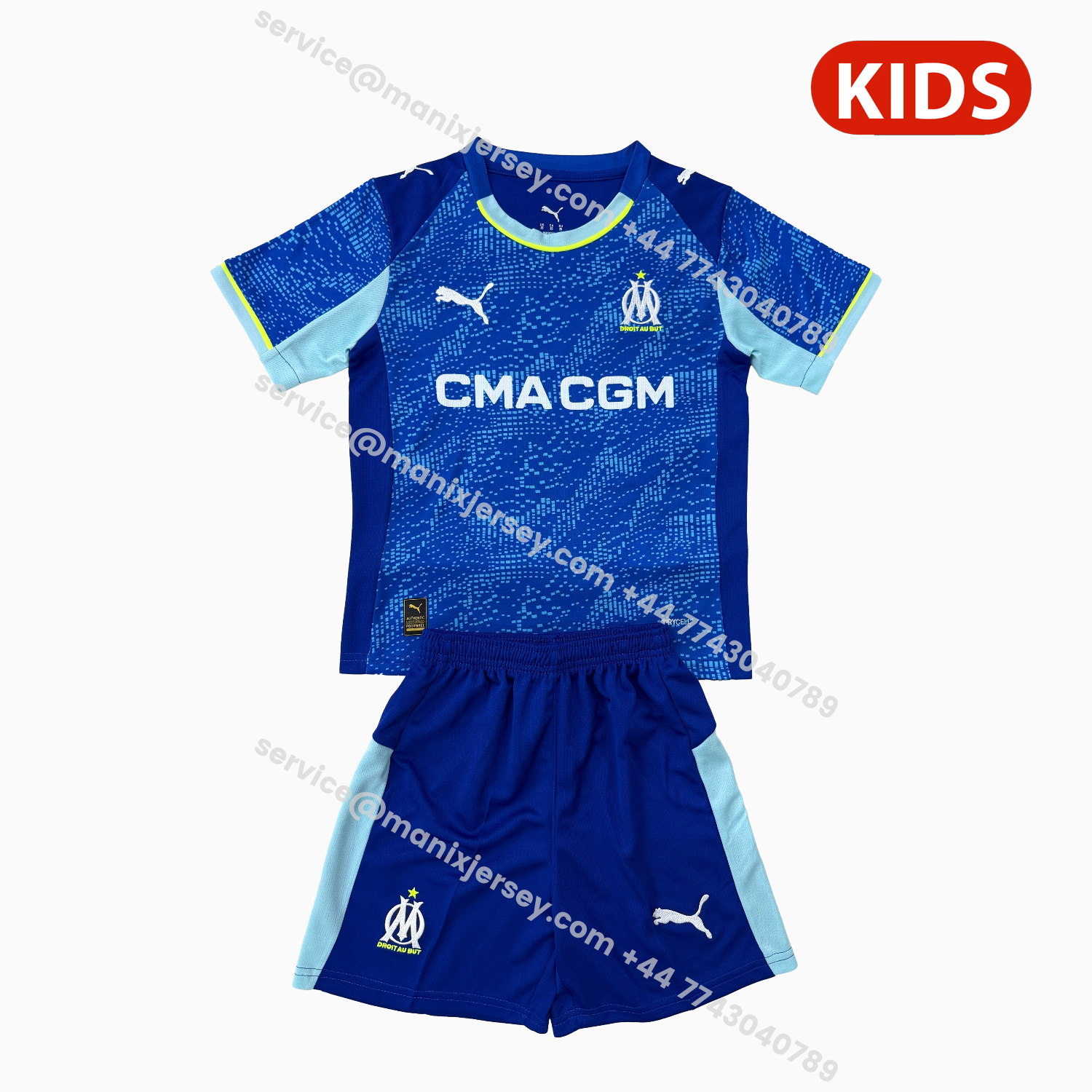 ManixJersey.com | Marseille 25-26 Third Kids Kit -Customize Name, Number and Patch | Worldwide Shipping