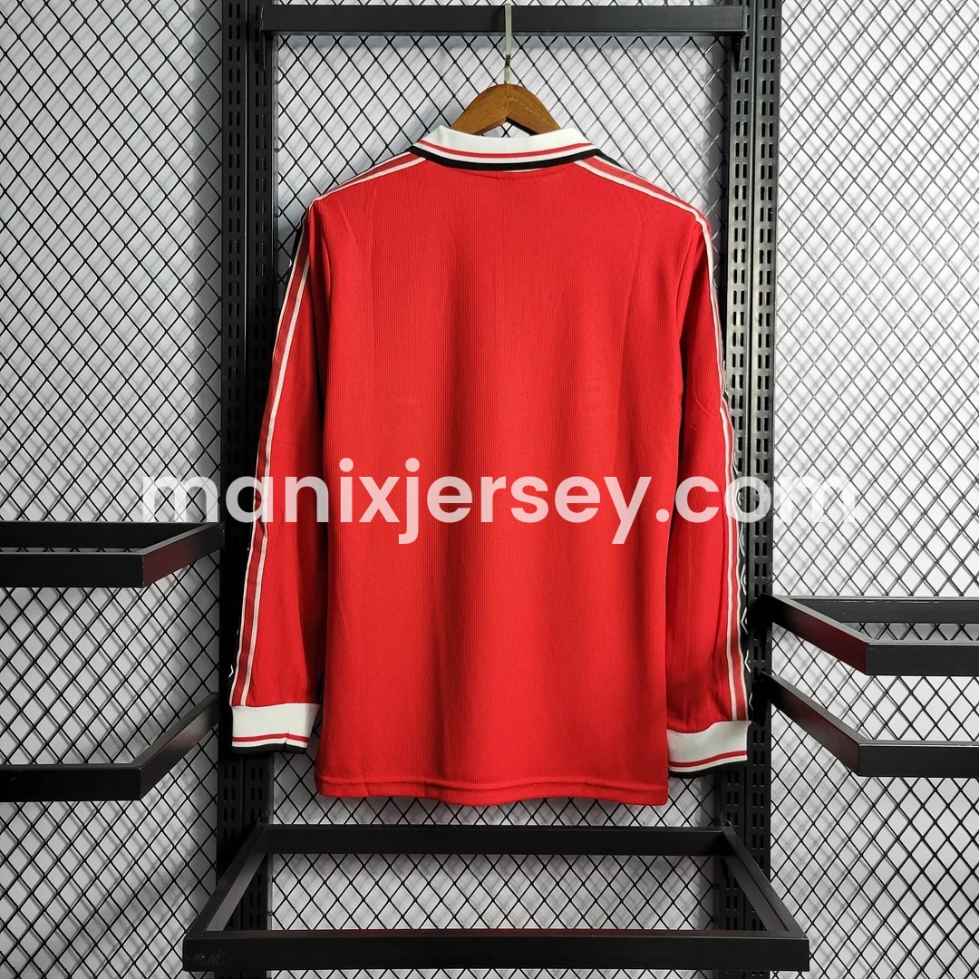 ManixJersey.com | Retro Manchester United 98-99 Home Long Sleeve Jersey -Customize Name, Number and Patch | Worldwide Shipping