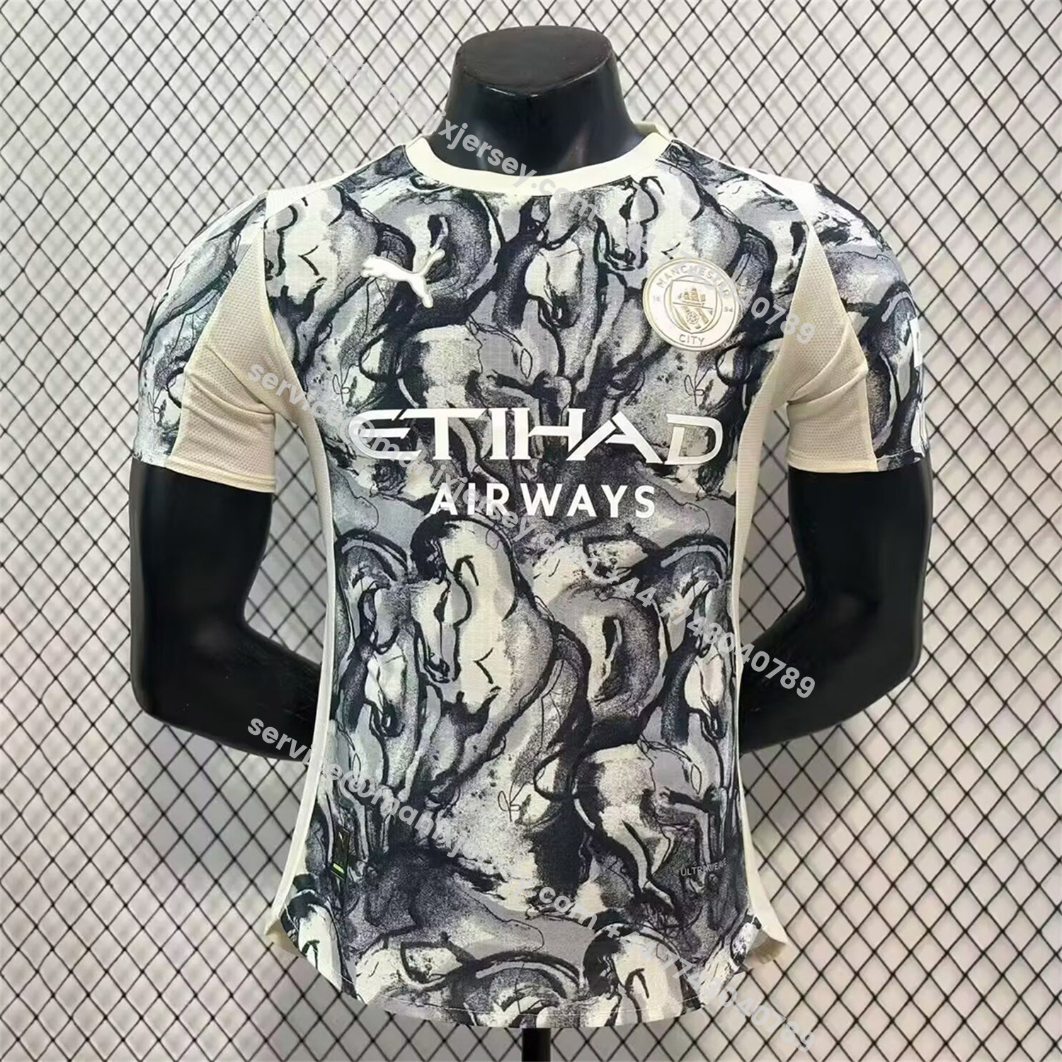 ManixJersey.com | Manchester City 25-26 Year of the Horse Ink Painting Special Jersey - Player Version -Customize Name, Number and Patch | Worldwide Shipping