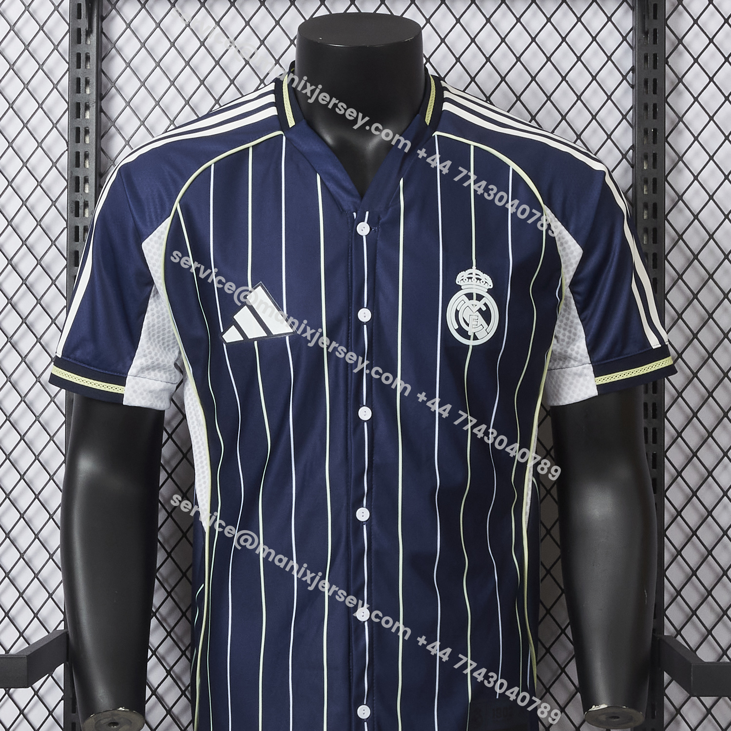 ManixJersey.com | Real Madrid 25-26 Deep Blue Baseball Jersey - Player Version -Customize Name, Number and Patch | Worldwide Shipping