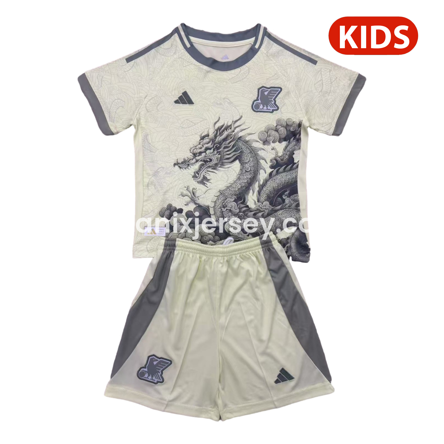 ManixJersey.com | Japan 25-26 Light Yellow Black Loong Special Kids Kit -Customize Name, Number and Patch | Worldwide Shipping