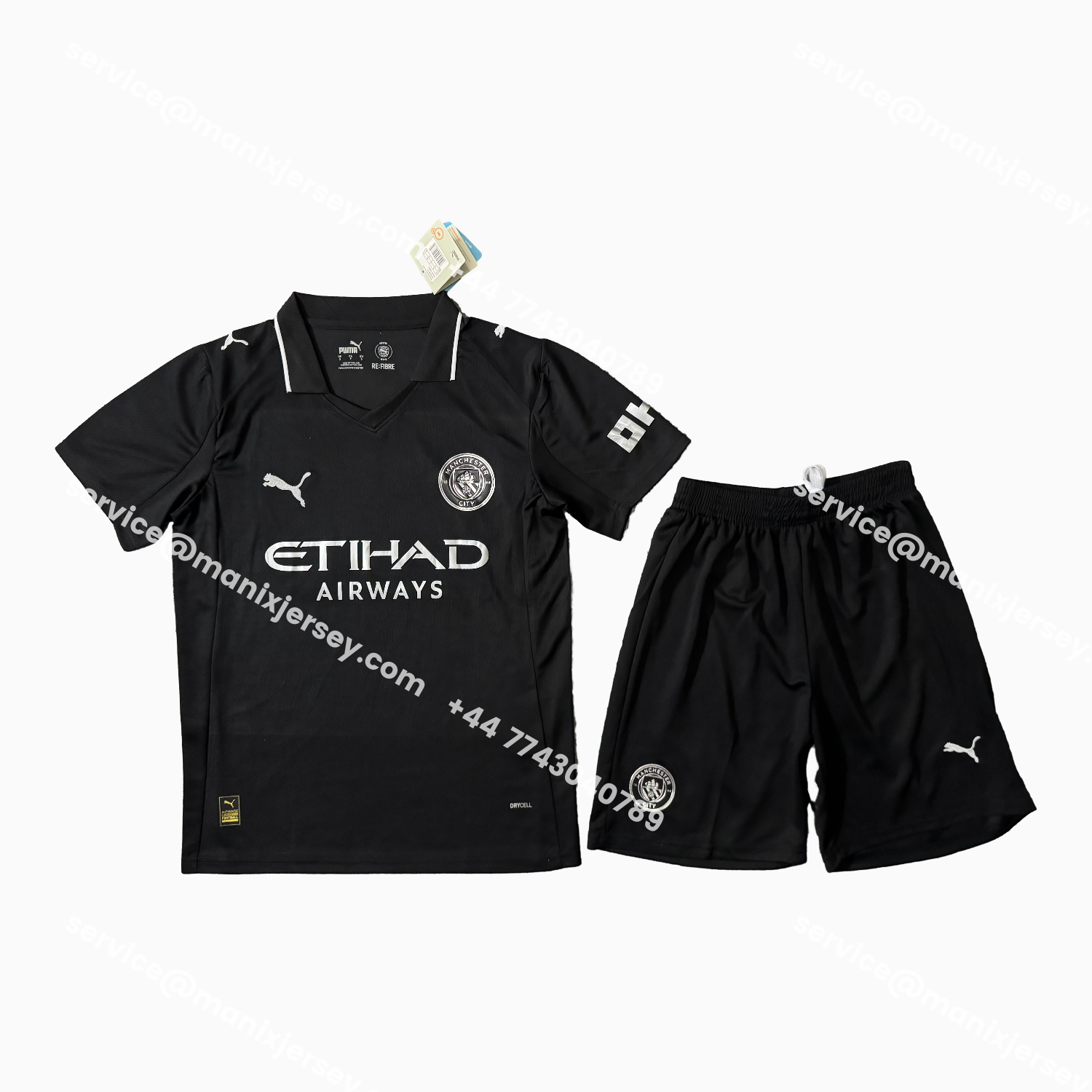ManixJersey.com | Manchester City 25-26 Away Black Men's Adult Jersey Set - Fans Version -Customize Name, Number and Patch | Worldwide Shipping