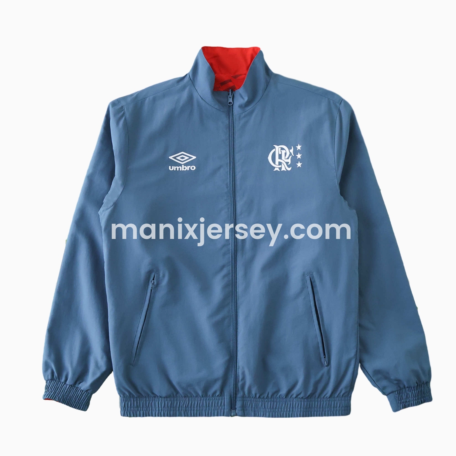 ManixJersey.com | Flamengo 24-25 Double Sided Reversible Windbreaker - Red & Blue -Customize Name, Number and Patch | Worldwide Shipping