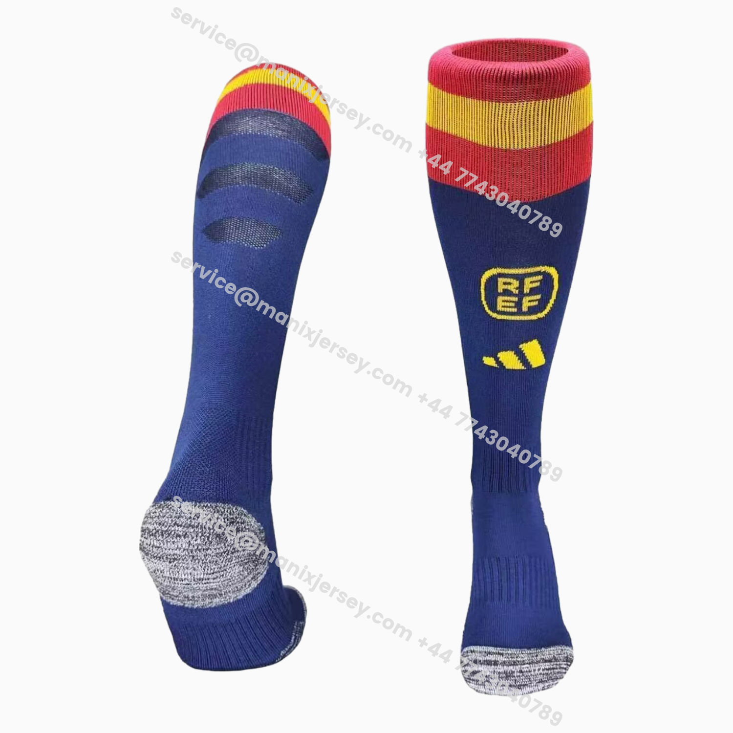 ManixJersey.com | Spain 2026 Home Socks - Blue -Customize Name, Number and Patch | Worldwide Shipping