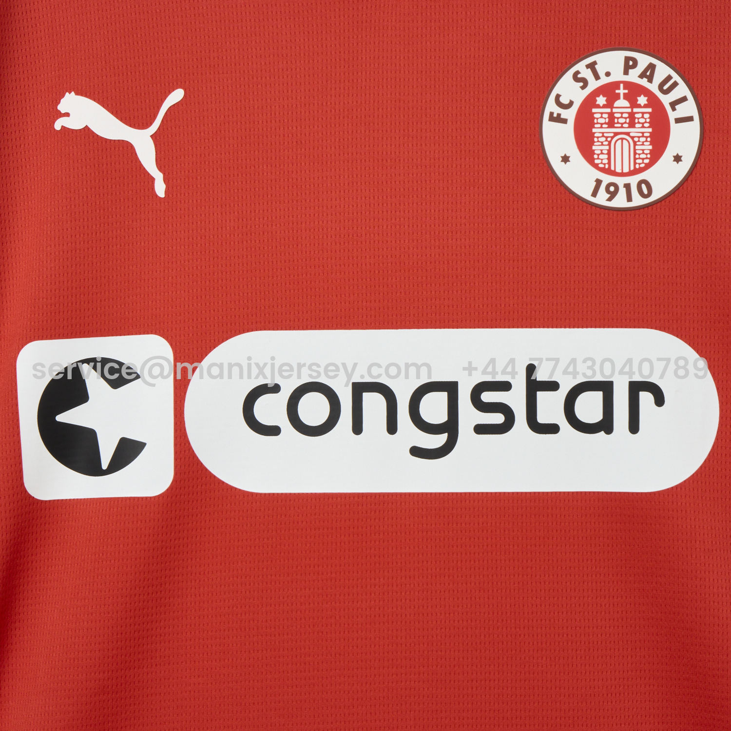 ManixJersey.com | St. Pauli 25-26 Fourth Red Jersey - Fans Version -Customize Name, Number and Patch | Worldwide Shipping