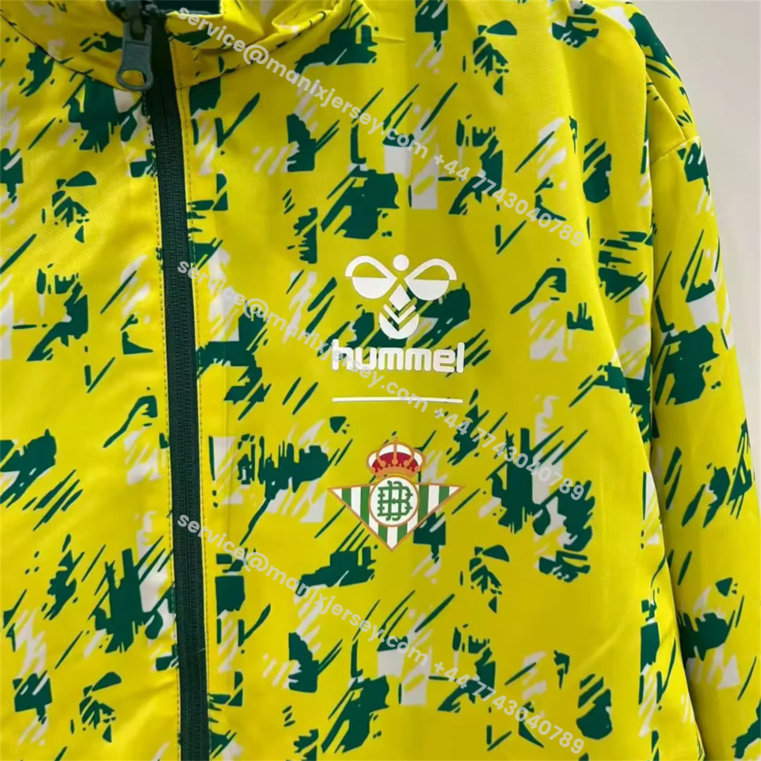 ManixJersey.com | Real Betis 25-26 Double Sided Reversible Windbreaker - Green & Yellow -Customize Name, Number and Patch | Worldwide Shipping