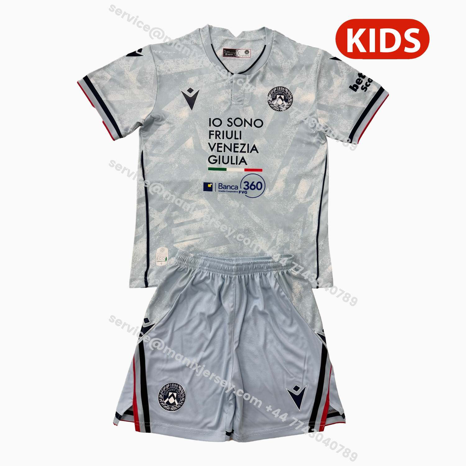 ManixJersey.com | Udinese 25-26 Away Kids Kit -Customize Name, Number and Patch | Worldwide Shipping