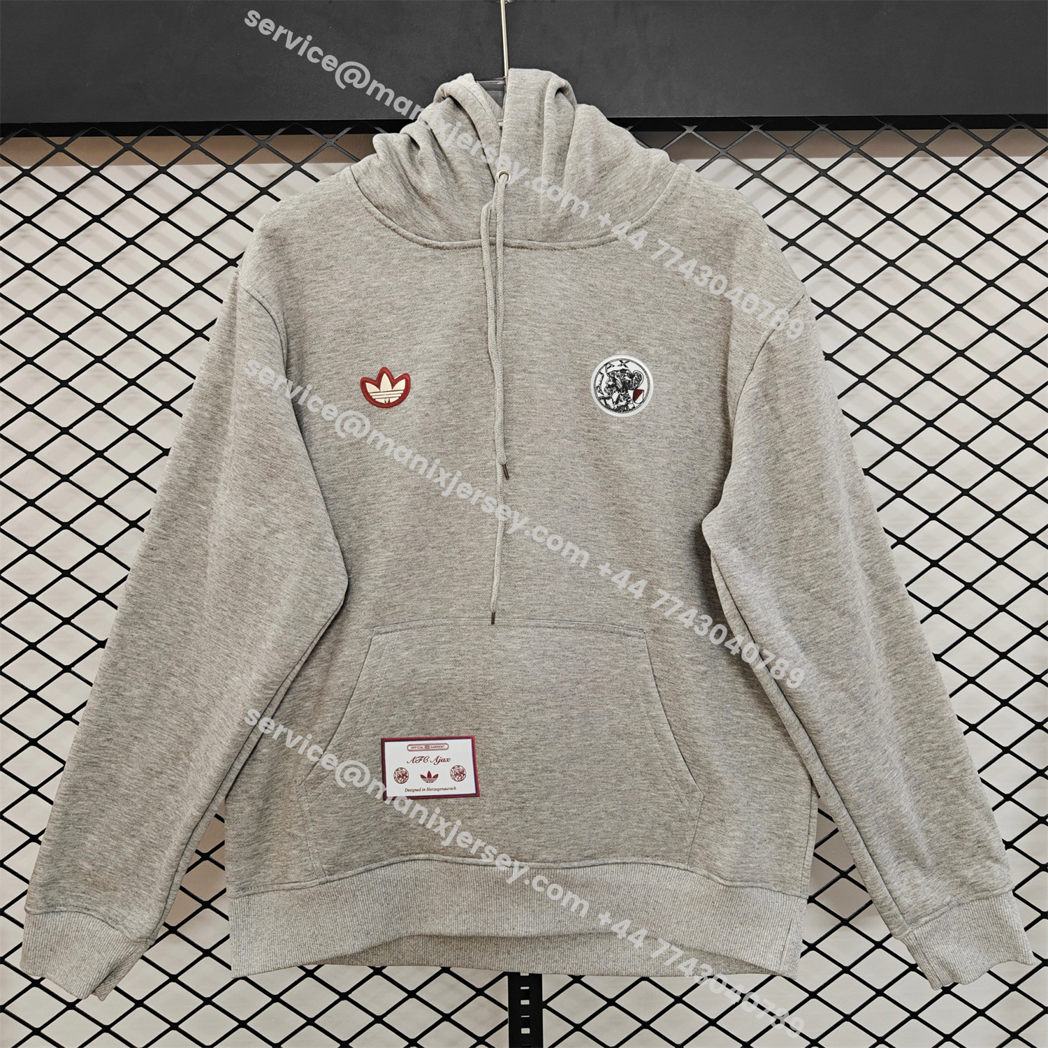 ManixJersey.com | Ajax 25-26 Originals Terrace Icon Unisex Pullover Hoodie -Customize Name, Number and Patch | Worldwide Shipping