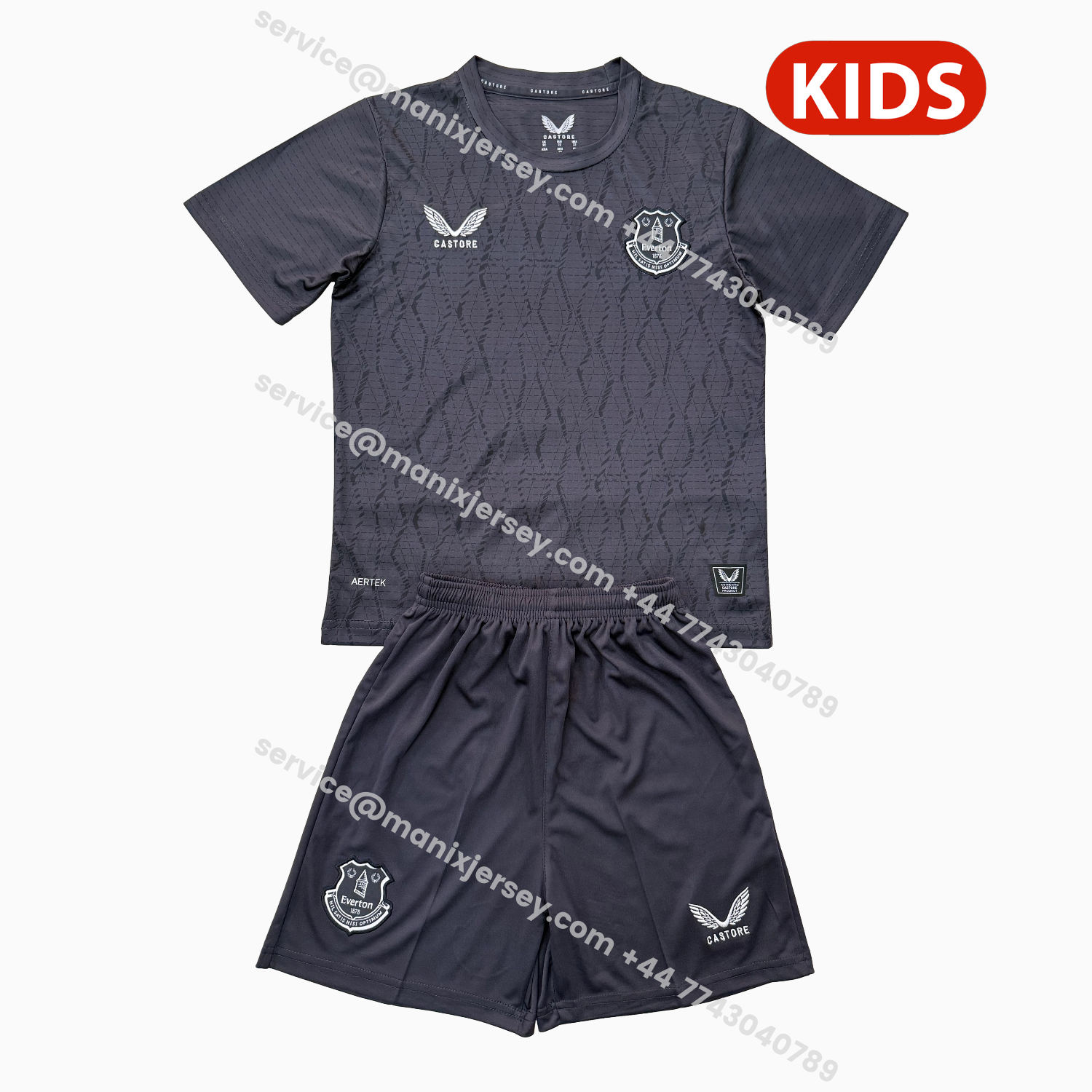 ManixJersey.com | Everton 25-26 Gray Goalkeeper Kids Kit -Customize Name, Number and Patch | Worldwide Shipping