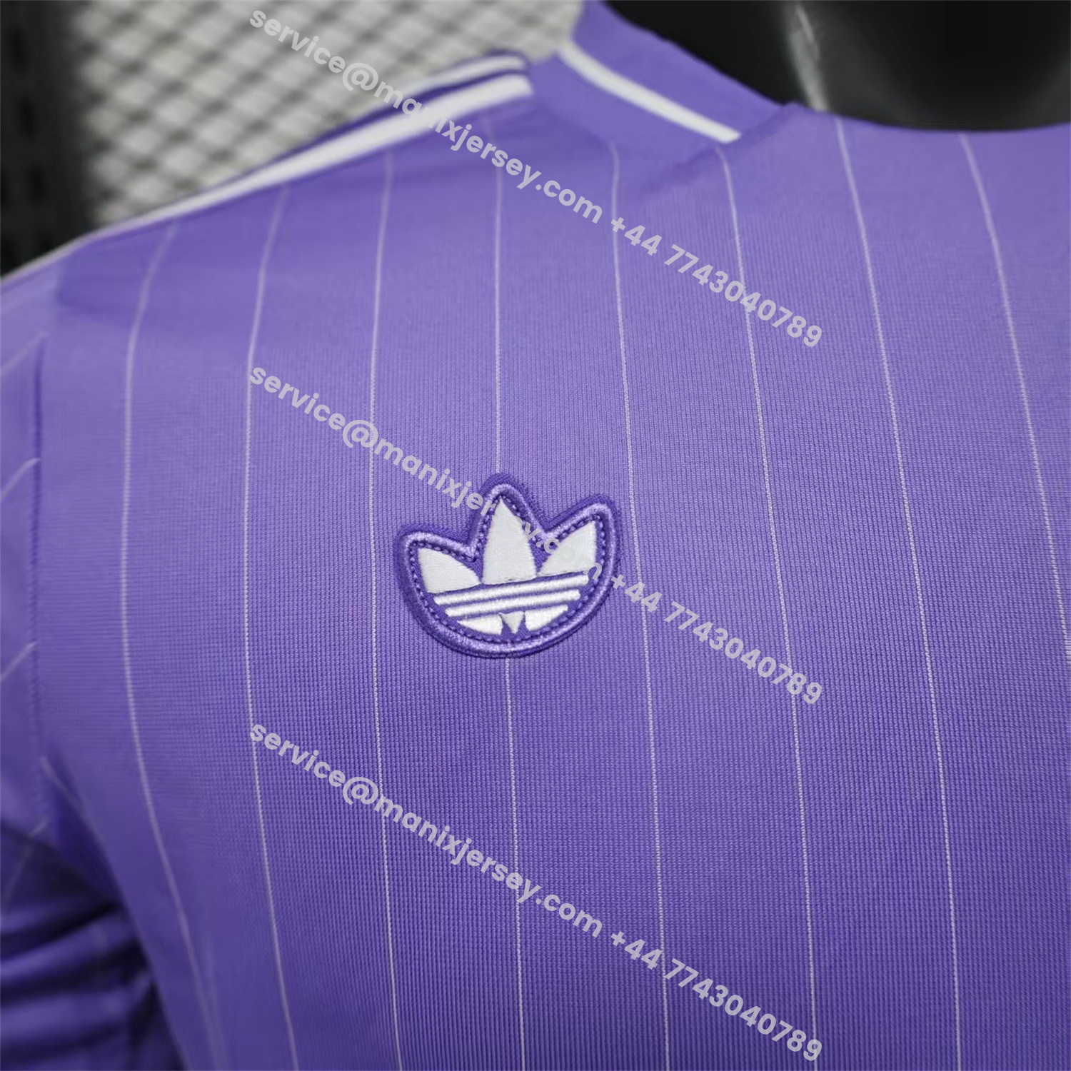 ManixJersey.com | Real Madrid 25-26 Icon Range Trefoil Light Purple Travel Jersey - Player Version -Customize Name, Number and Patch | Worldwide Shipping