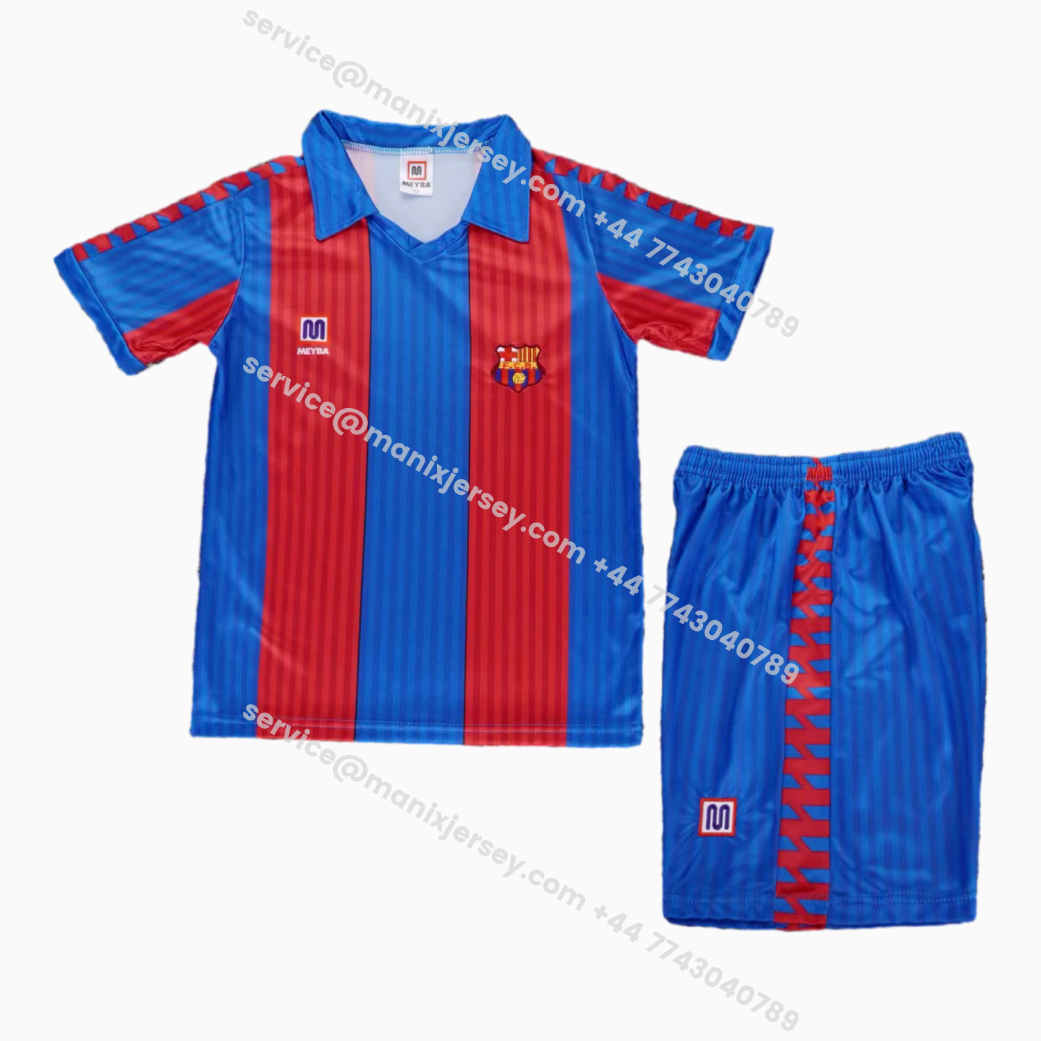 ManixJersey.com | Retro Barcelona 1989-92 Home Kids Kit -Customize Name, Number and Patch | Worldwide Shipping