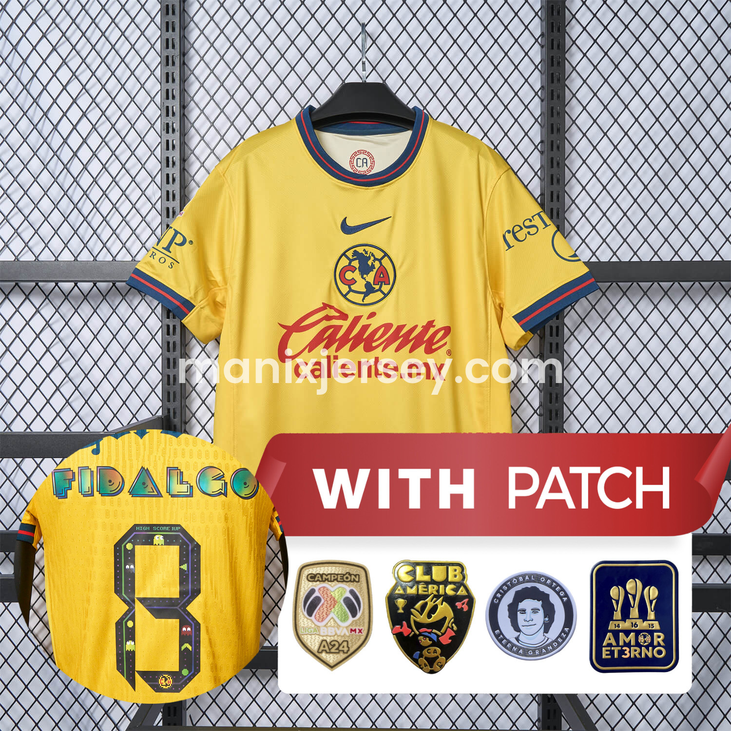 ManixJersey.com | 【Pac-Man Version】Club América 24-25 Home Jersey - Fans Version -Customize Name, Number and Patch | Worldwide Shipping
