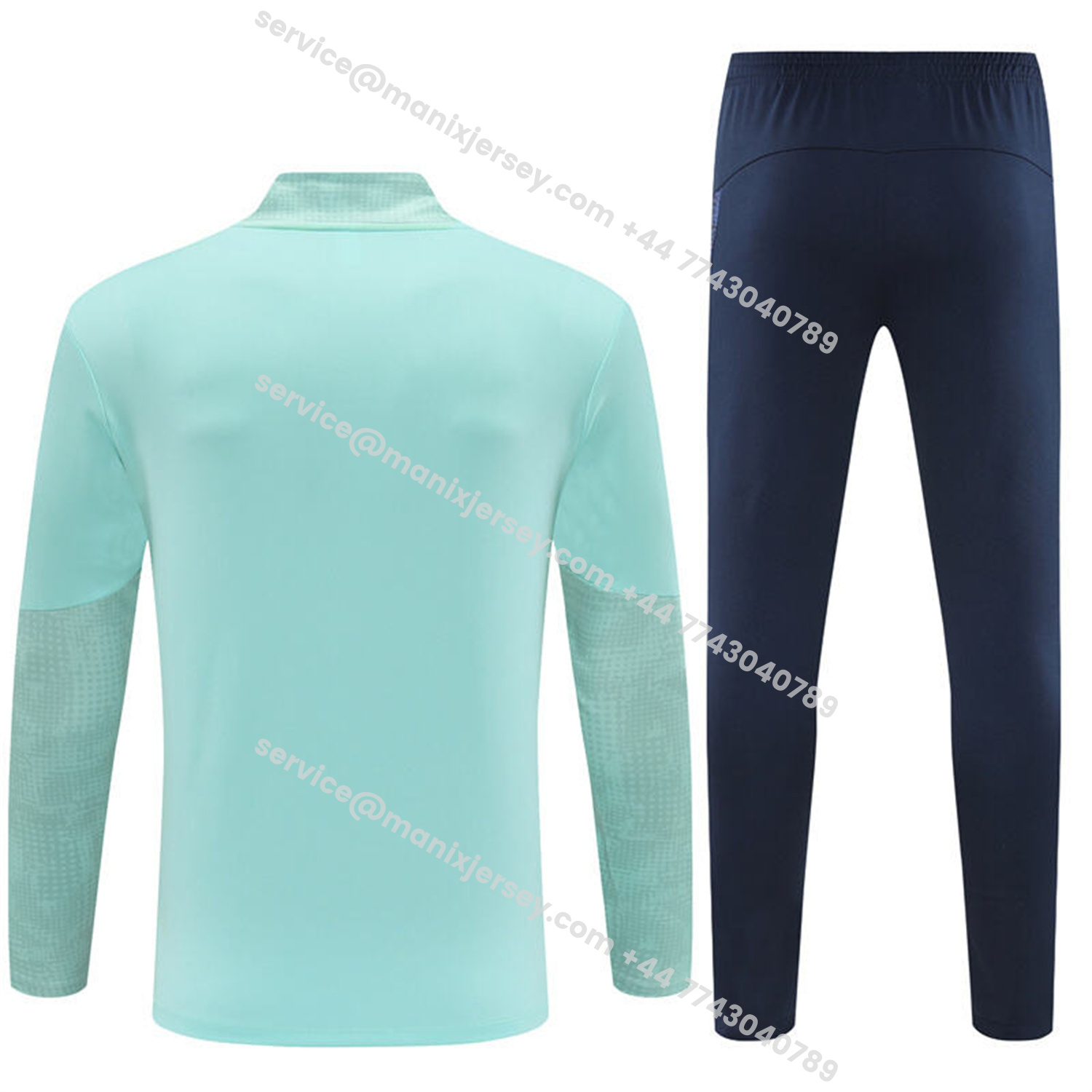 ManixJersey.com | Marseille 25-26 Long Sleeve Training Set - Nattierblue Top & Deep Blue Pants -Customize Name, Number and Patch | Worldwide Shipping